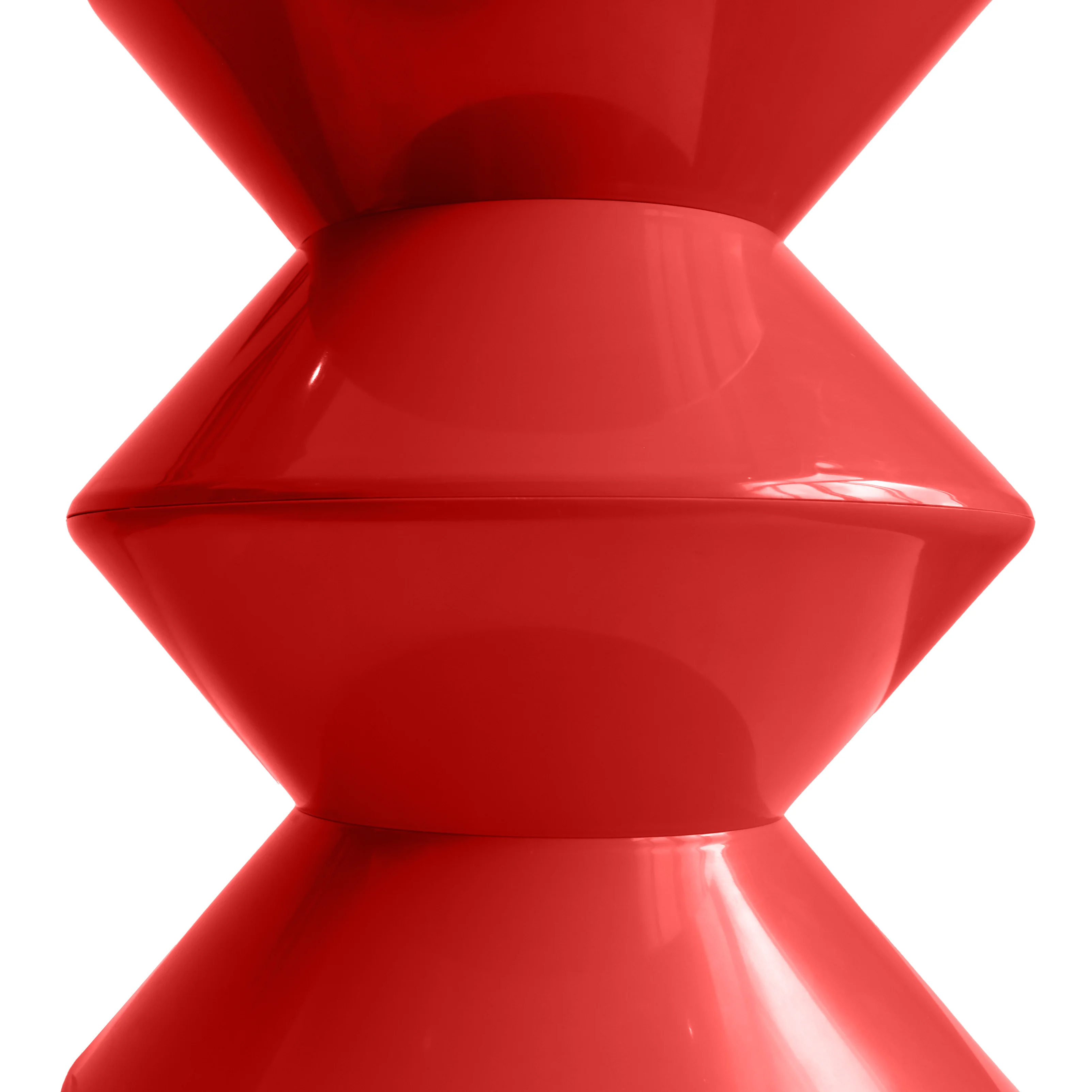 Aura Modern Plastic Side End Table, Indoor/Outdoor Use, Red