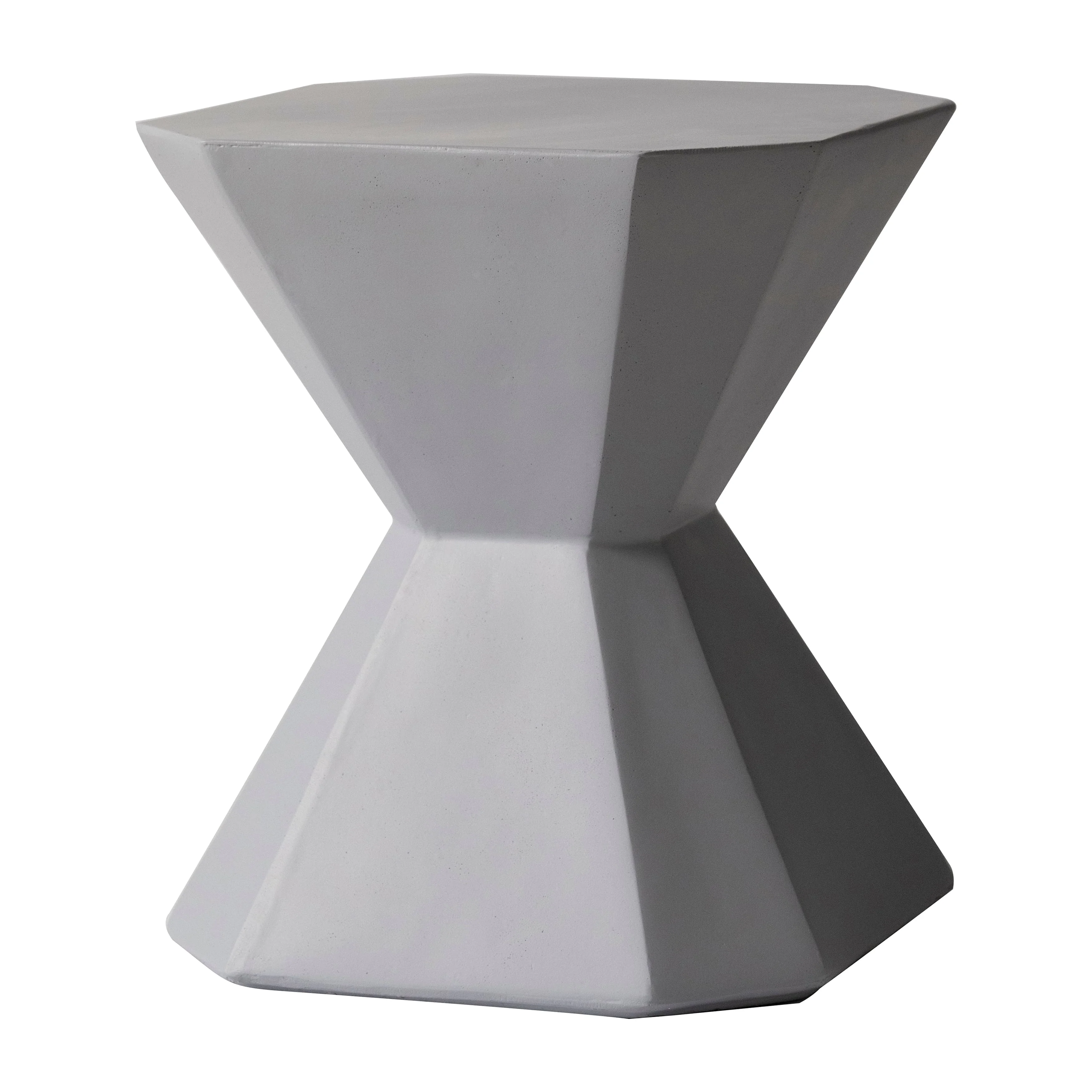 Azure Collection Fiberglass Outdoor Side Table in Grey