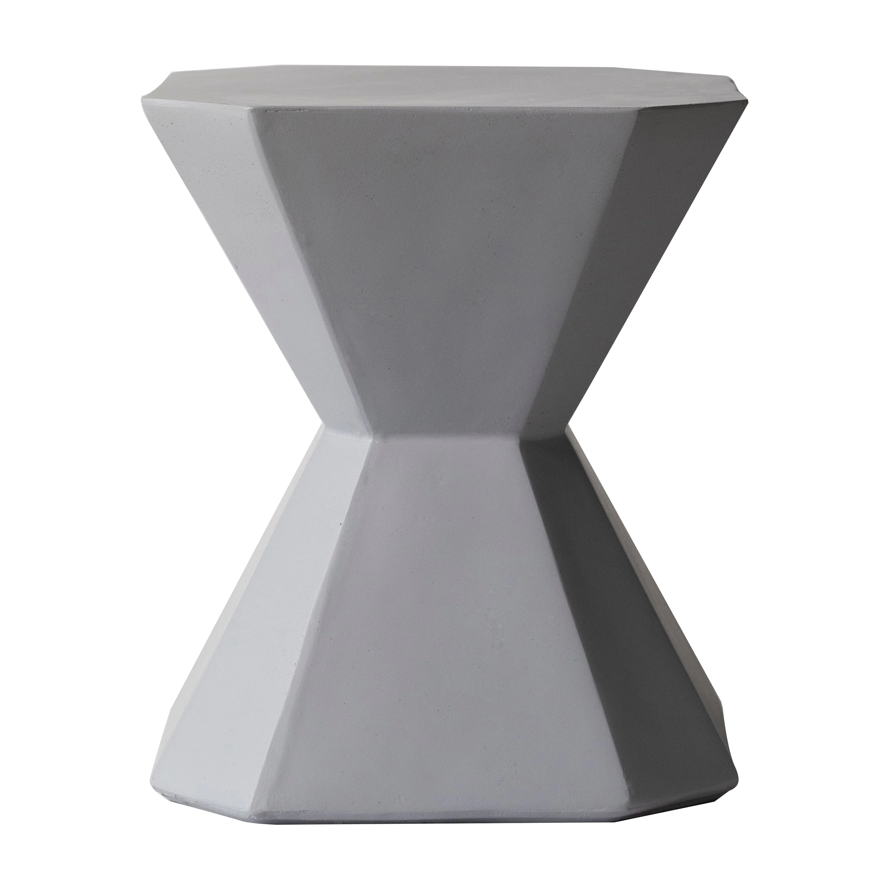 Azure Collection Fiberglass Outdoor Side Table in Grey
