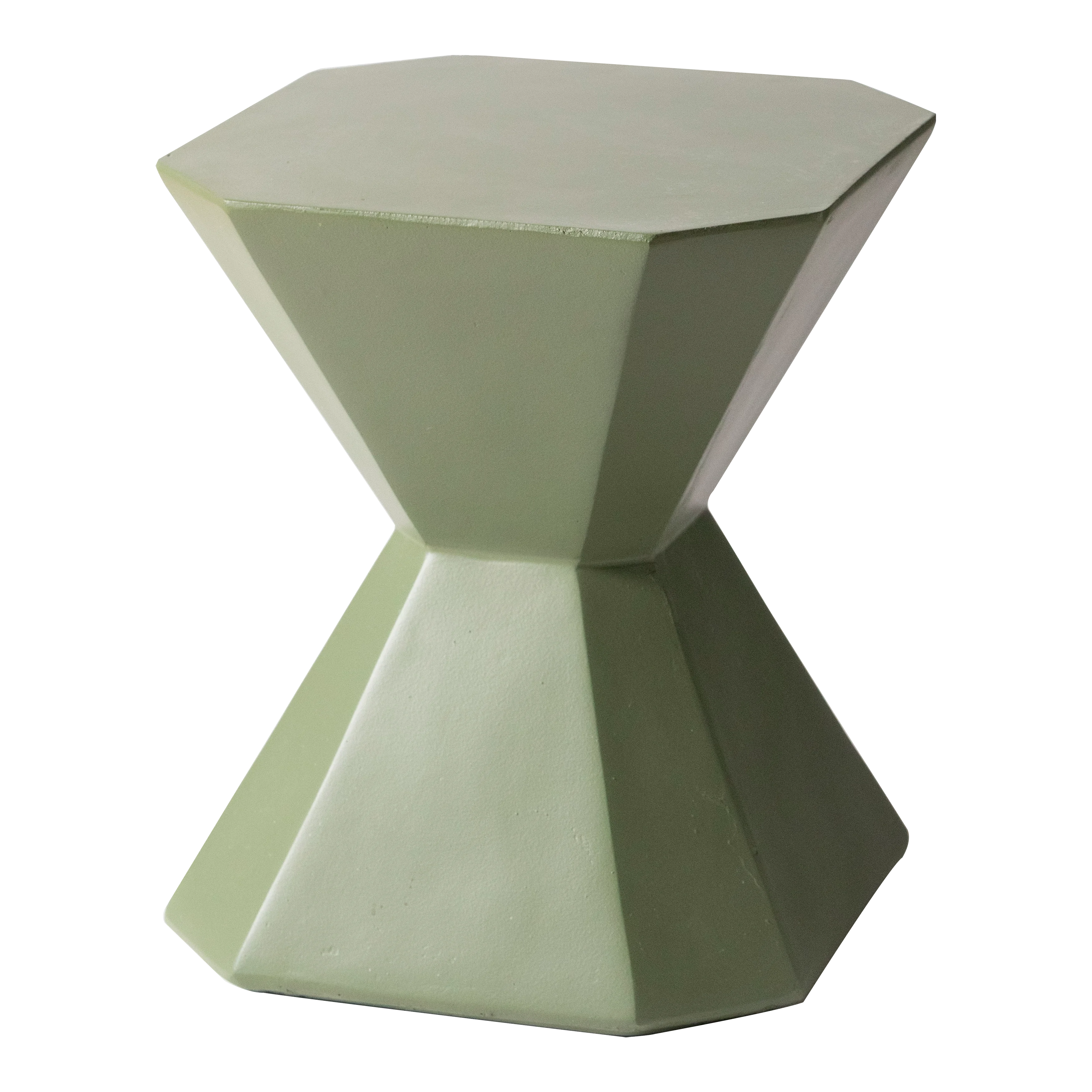 Azure Collection Fiberglass Outdoor Side Table in Olive Green