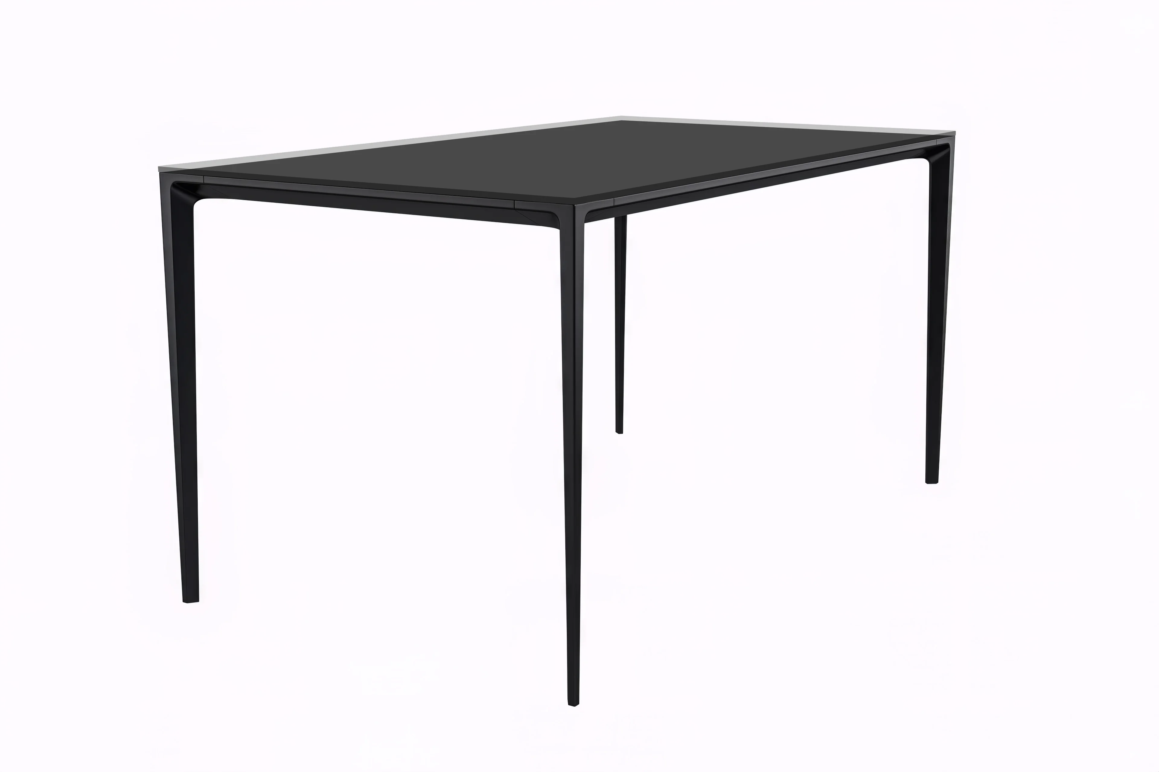 Avo Series Modern Dining Table Black Base, With 55 Clear Glass Top