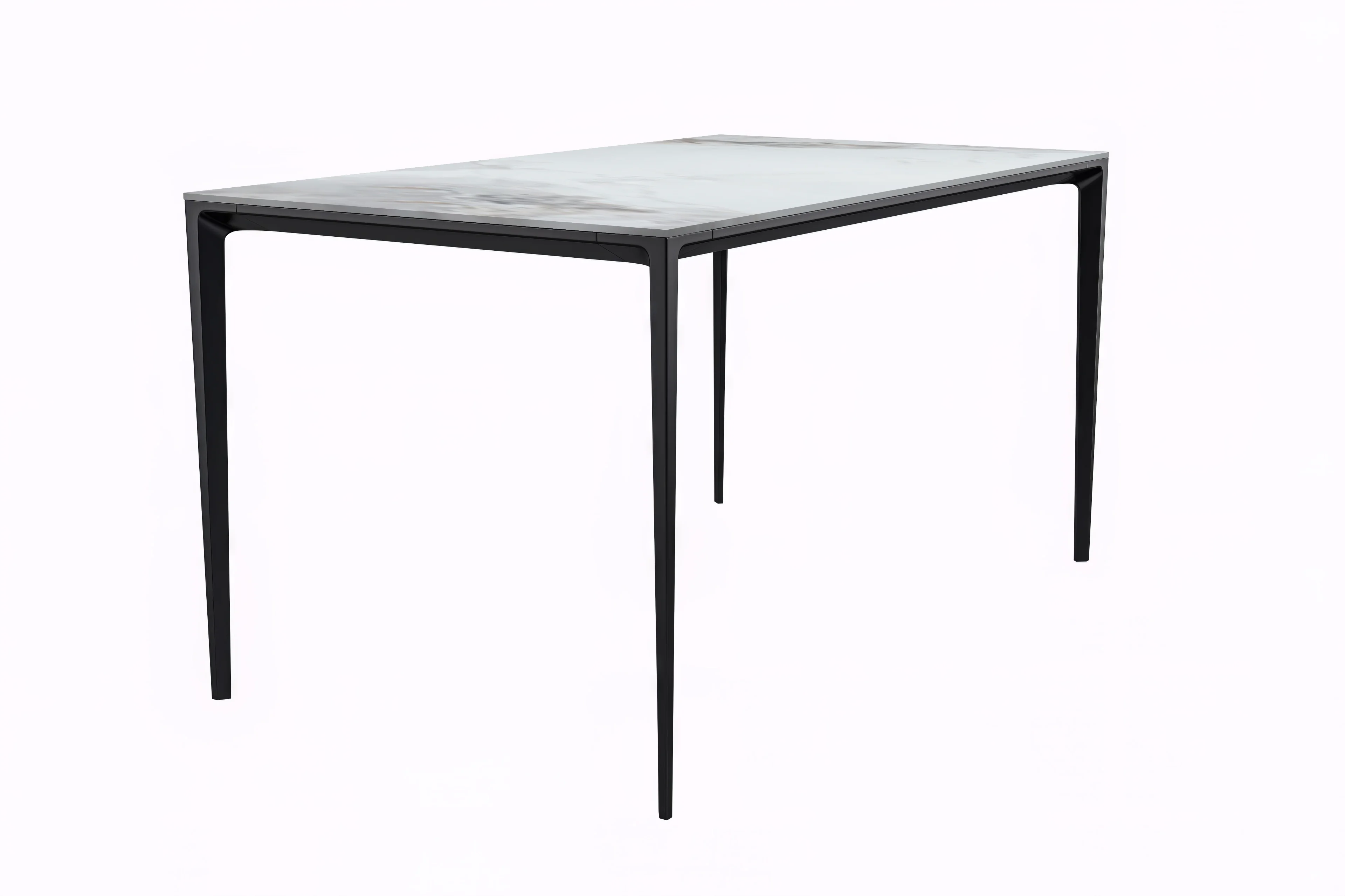 Avo Series Modern Dining Table Black Base, With 55 Medium Grey Sintered Stone Top
