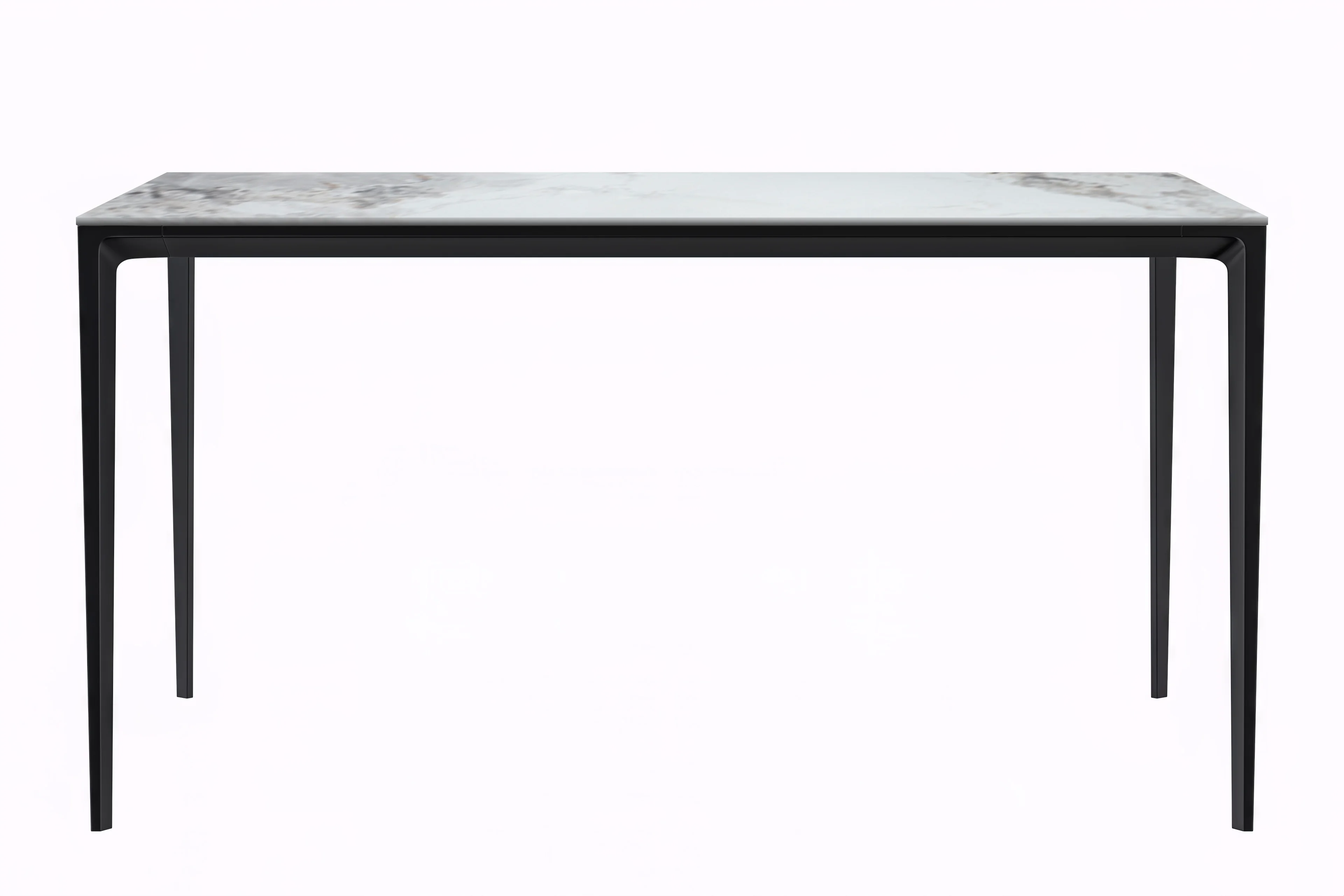 Avo Series Modern Dining Table Black Base, With 55 Medium Grey Sintered Stone Top