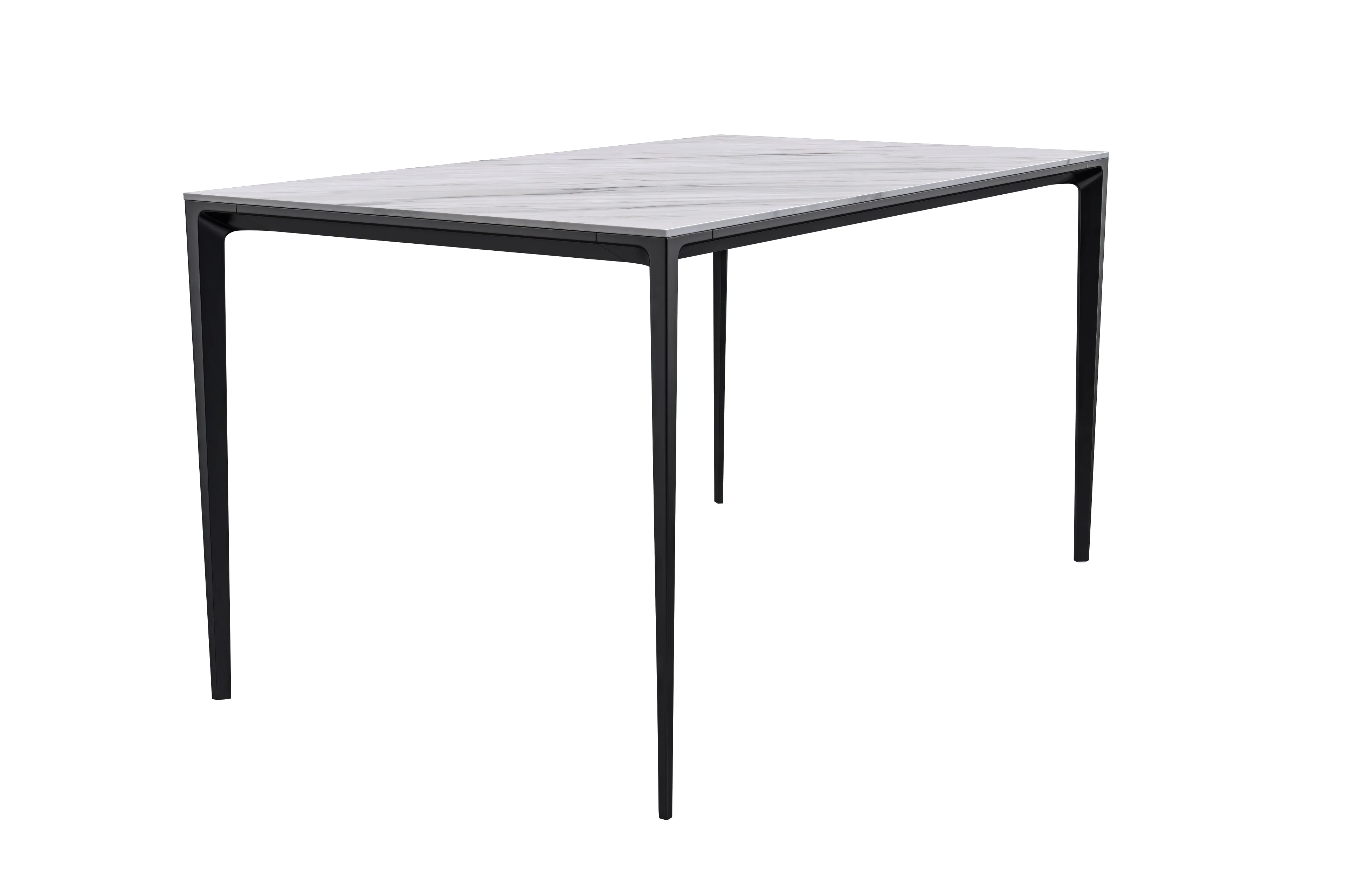 Avo Series Modern Dining Table Black Base, With 55 White Sintered Stone Top