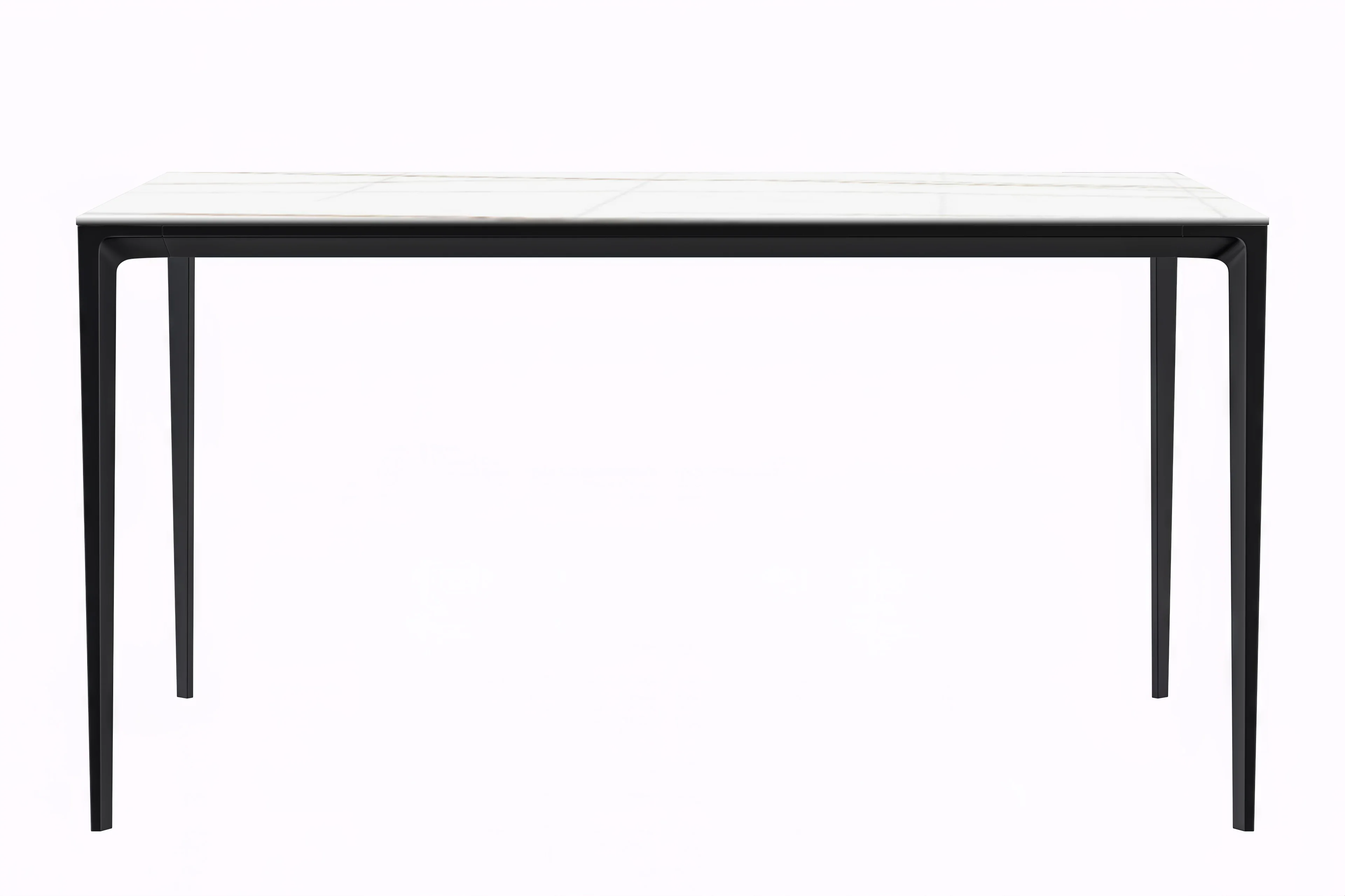 Avo Series Modern Dining Table Black Base, With 55 White/Gold Sintered Stone Top