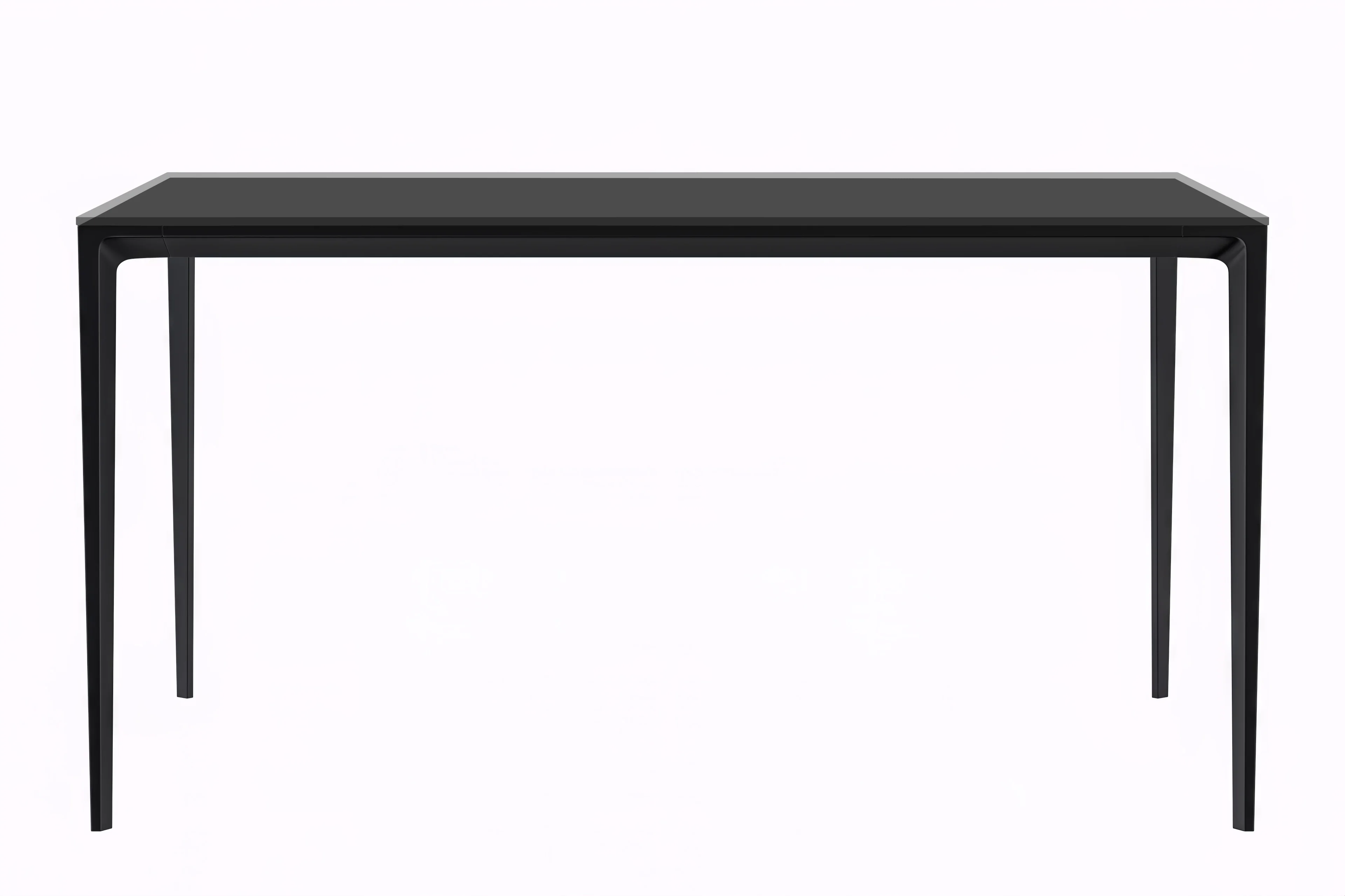 Avo Series Modern Dining Table Black Base, With 62 Clear Glass Top