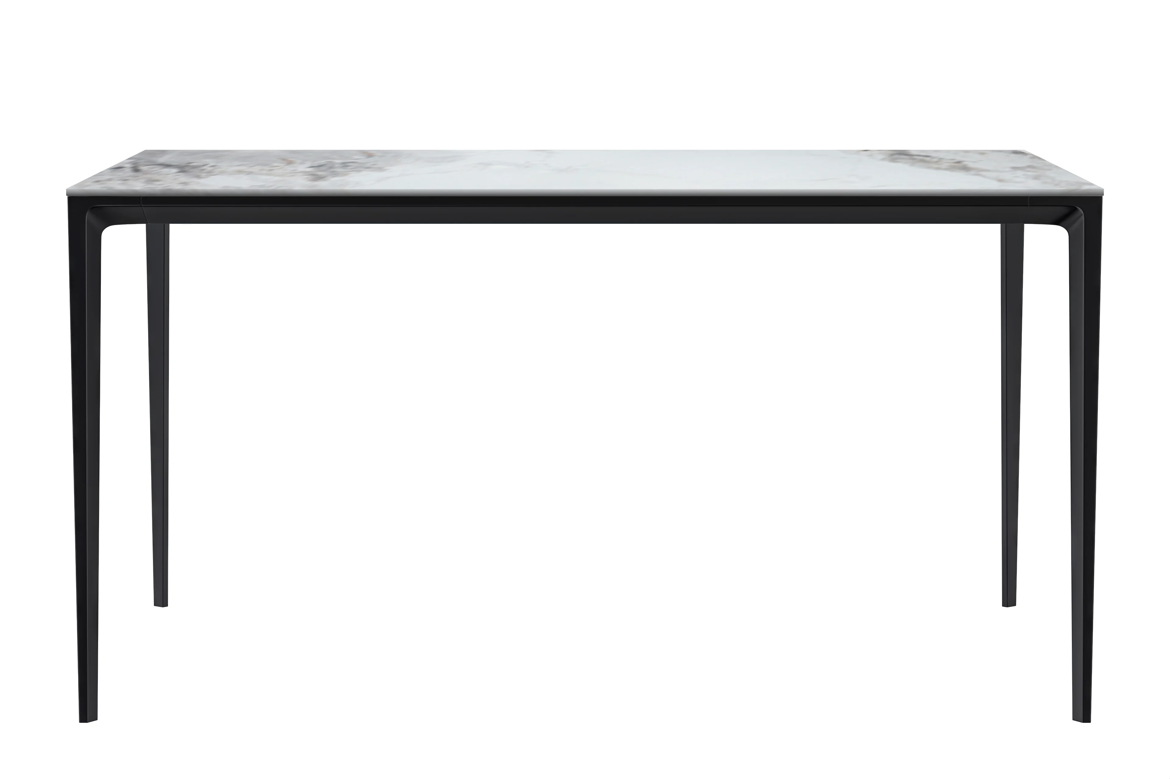 Avo Series Modern Dining Table Black Base, With 62 Medium Grey Sintered Stone Top