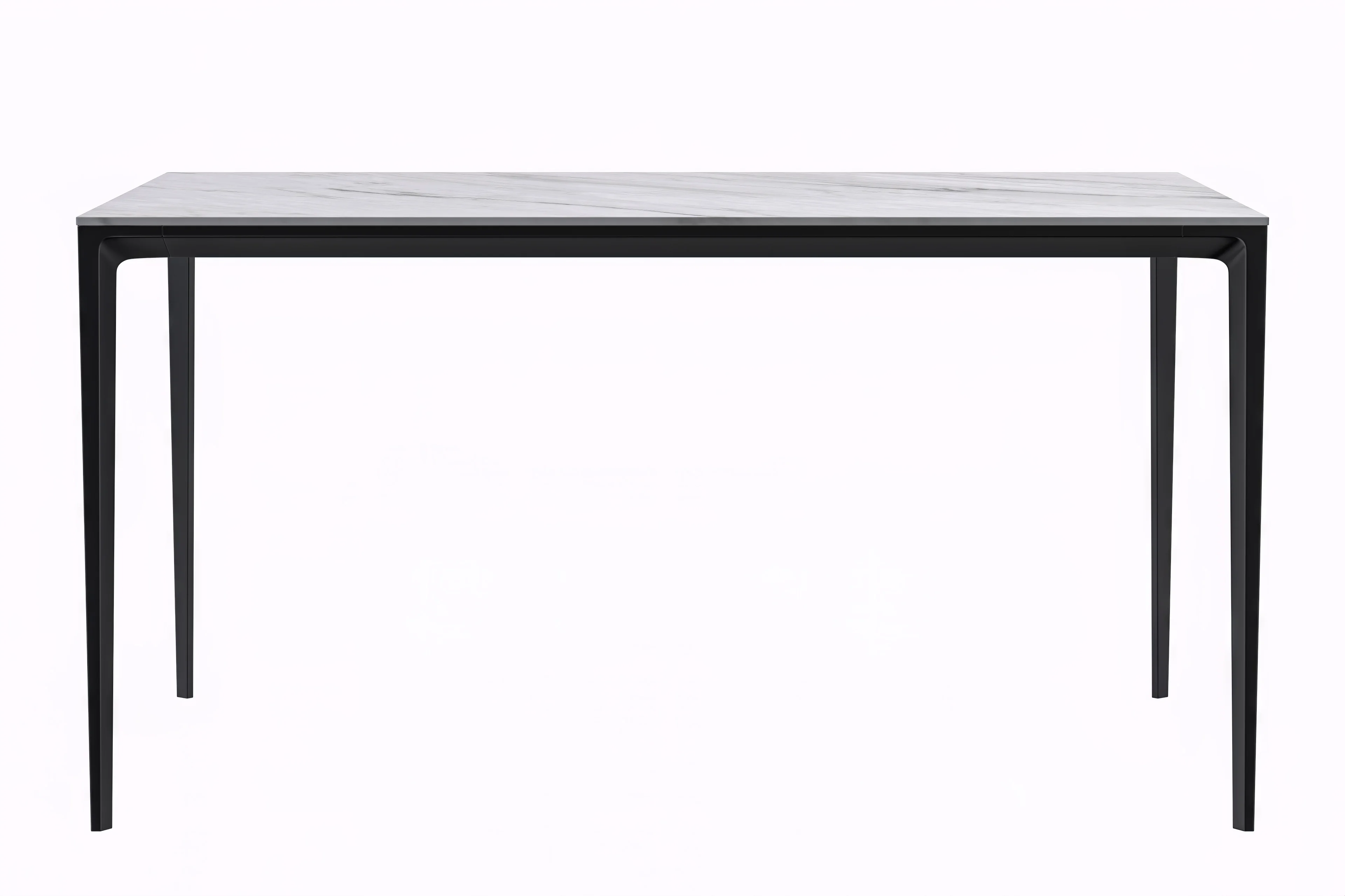 Avo Series Modern Dining Table Black Base, With 62 White Sintered Stone Top