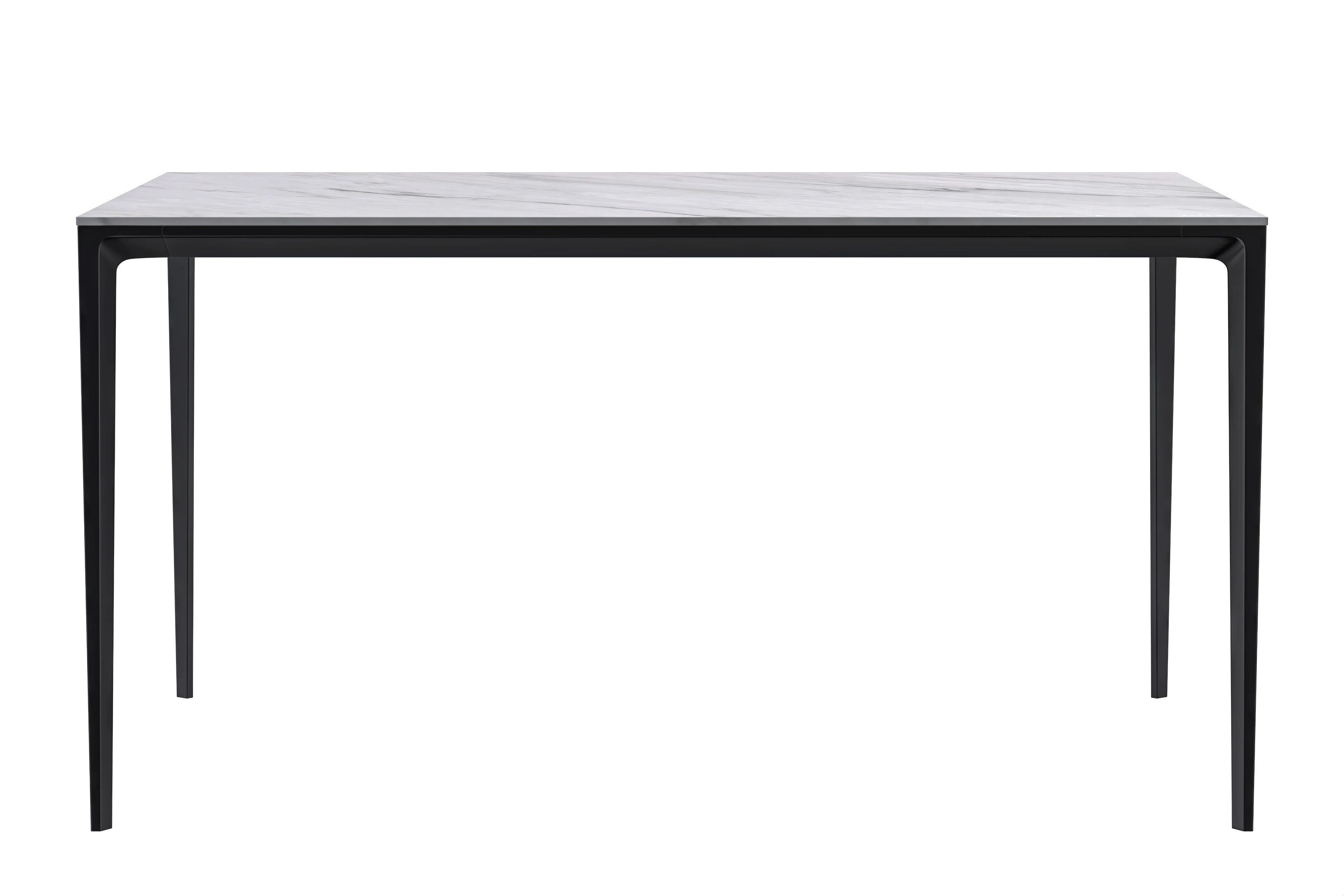 Avo Series Modern Dining Table Black Base, With 71 White Sintered Stone Top