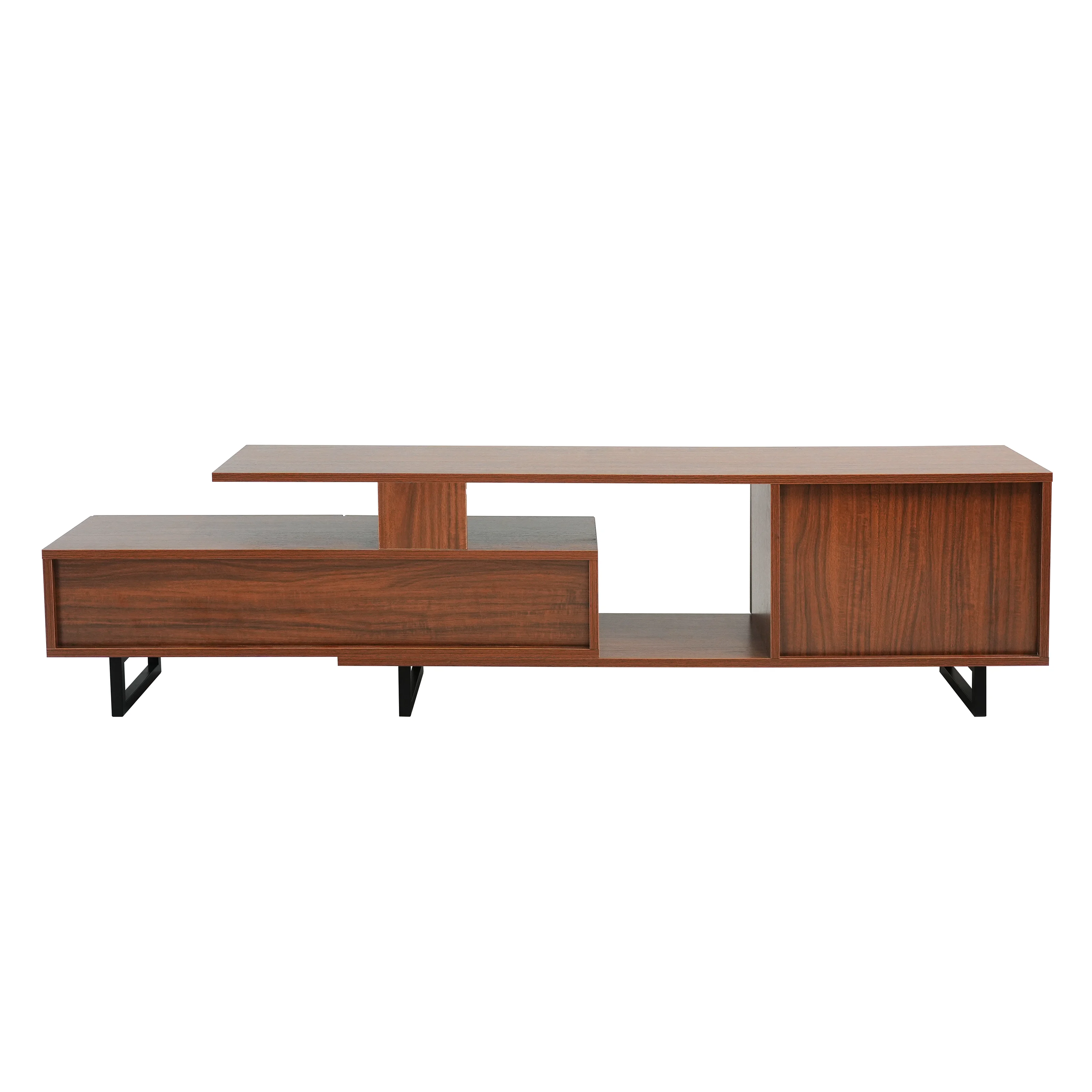 Avery Mid-Century Modern TV Stand with MDF Cabinet and Powder Coated Steel Legs