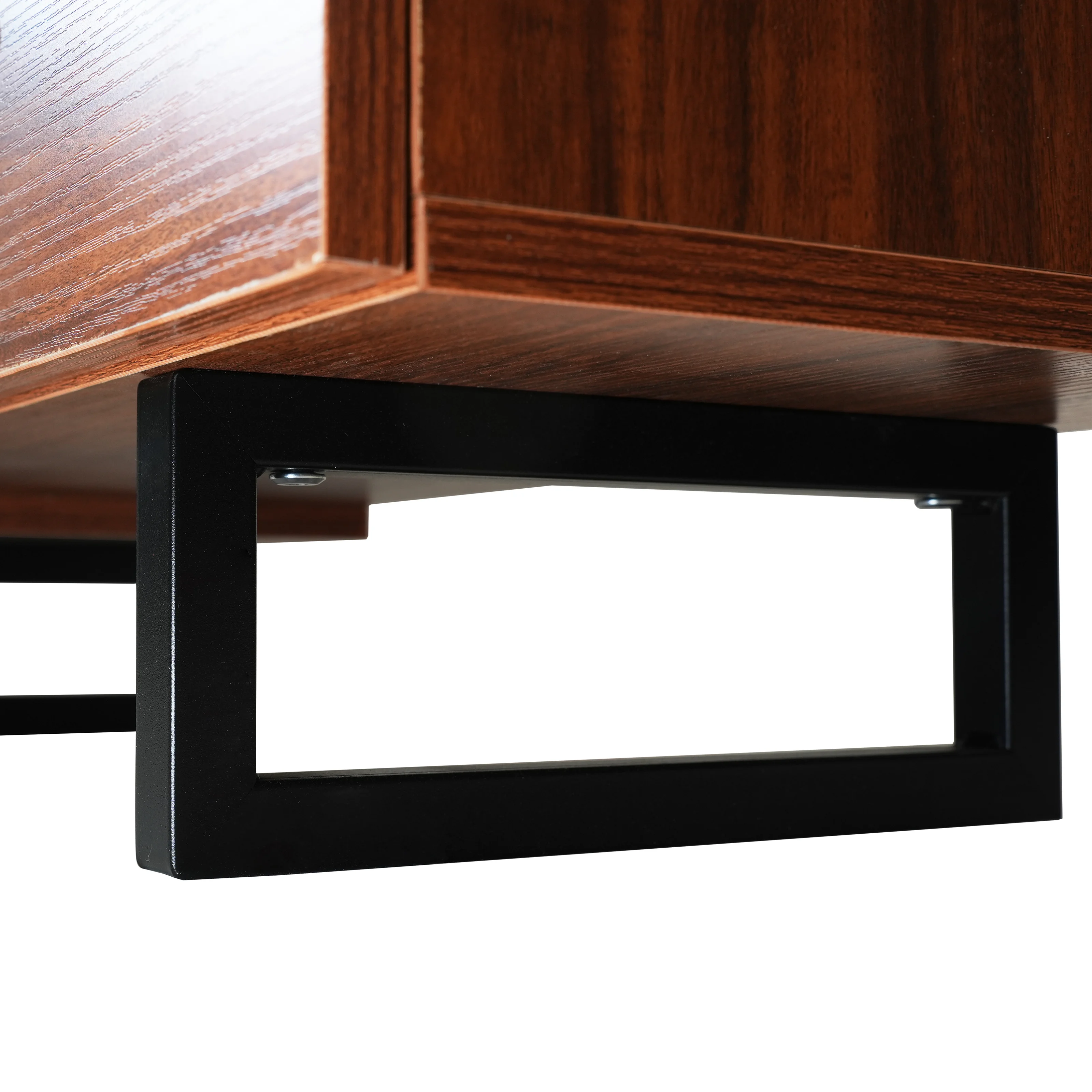 Avery Mid-Century Modern TV Stand with MDF Cabinet and Powder Coated Steel Legs