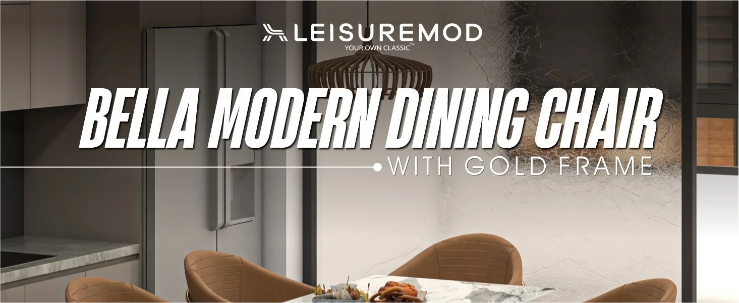 Bella Collection Modern Dining Chair in Brown Set of 2