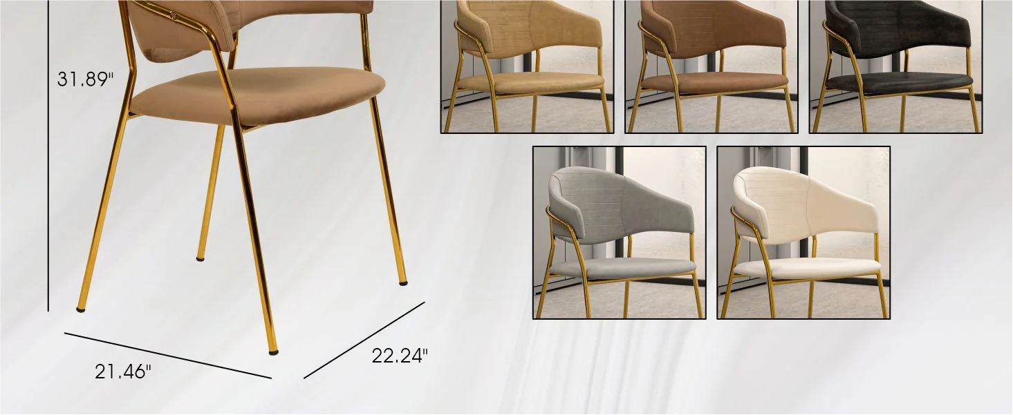 Bella Collection Modern Dining Chair in Brown Set of 4