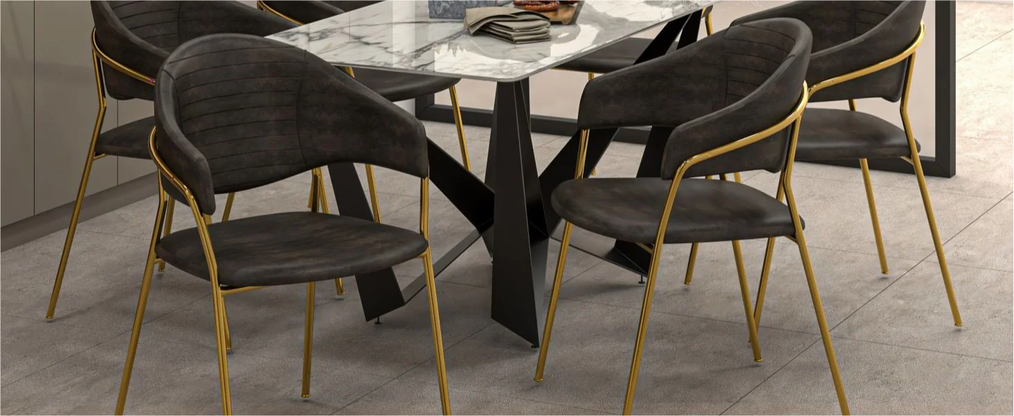 Bella Collection Modern Dining Chair in Charcoal Set of 4