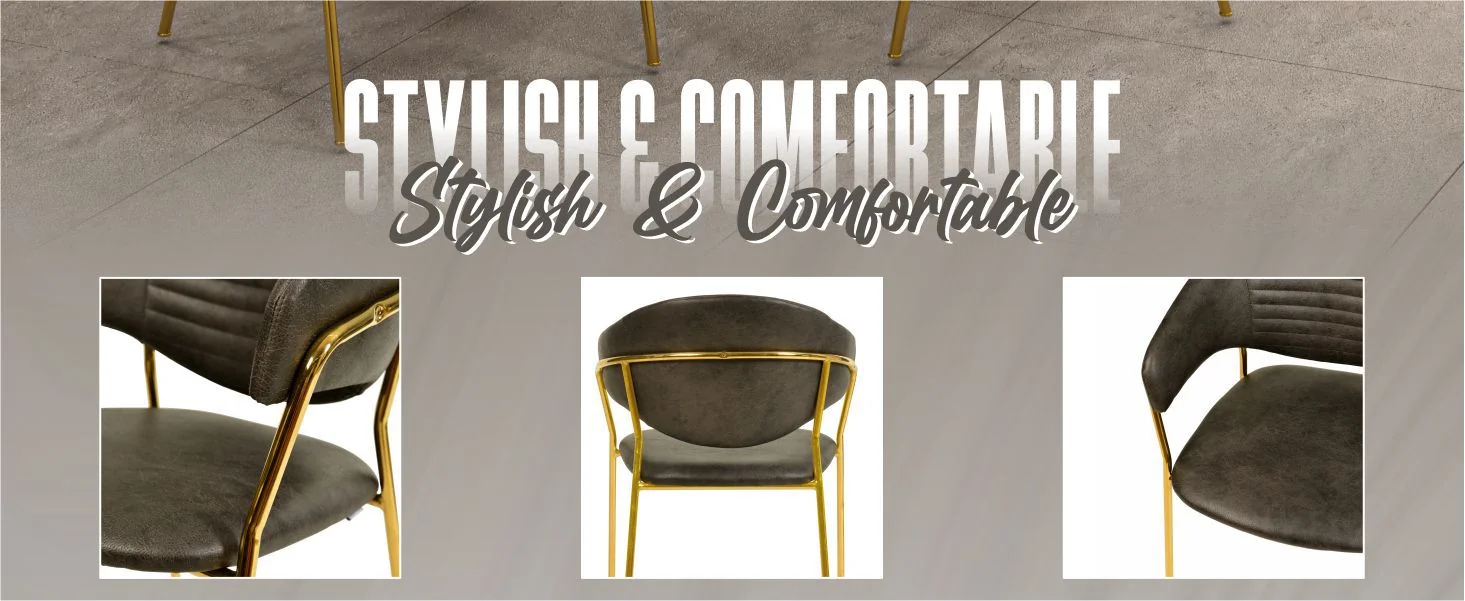 Bella Collection Modern Dining Chair in Charcoal Set of 4