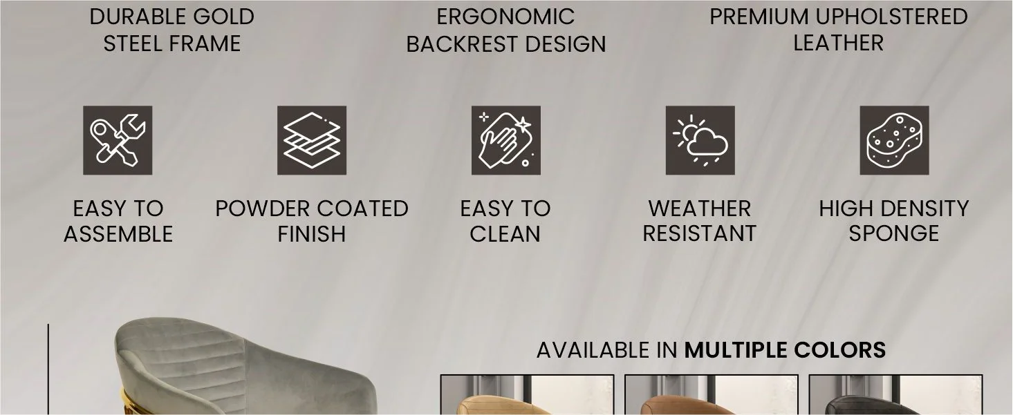 Bella Collection Modern Dining Chair in Light Grey Set of 2