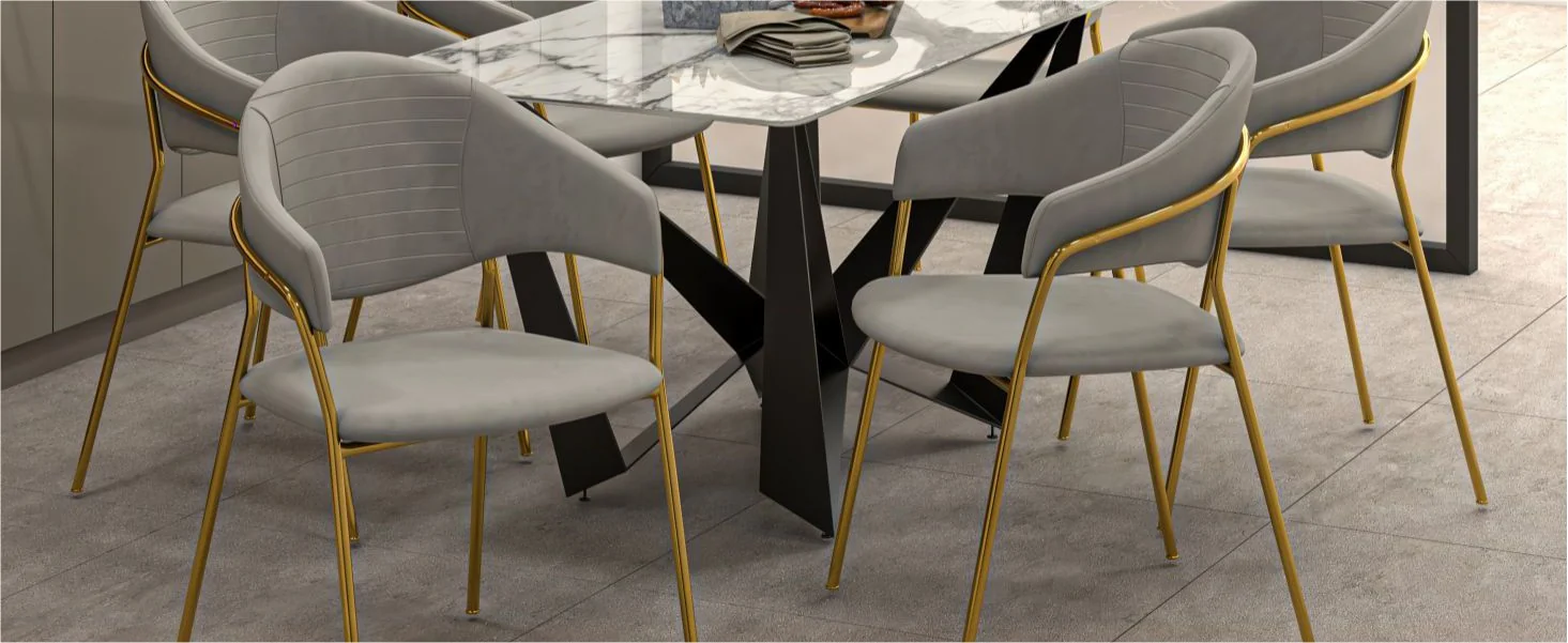 Bella Collection Modern Dining Chair in Light Grey Set of 2