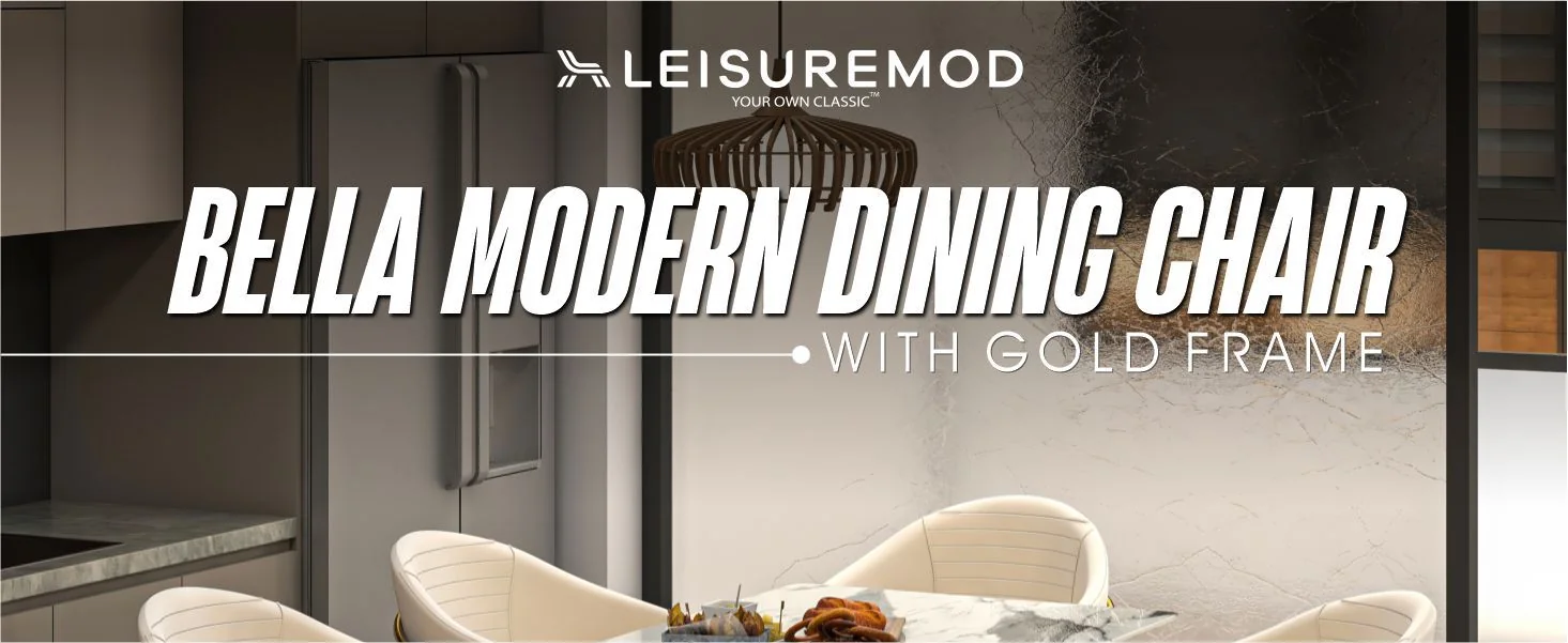 Bella Collection Modern Dining Chair in Off White Set of 2