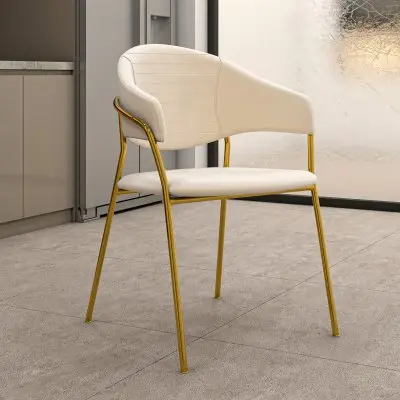 Bella Collection Modern Dining Chair in Off White Set of 2