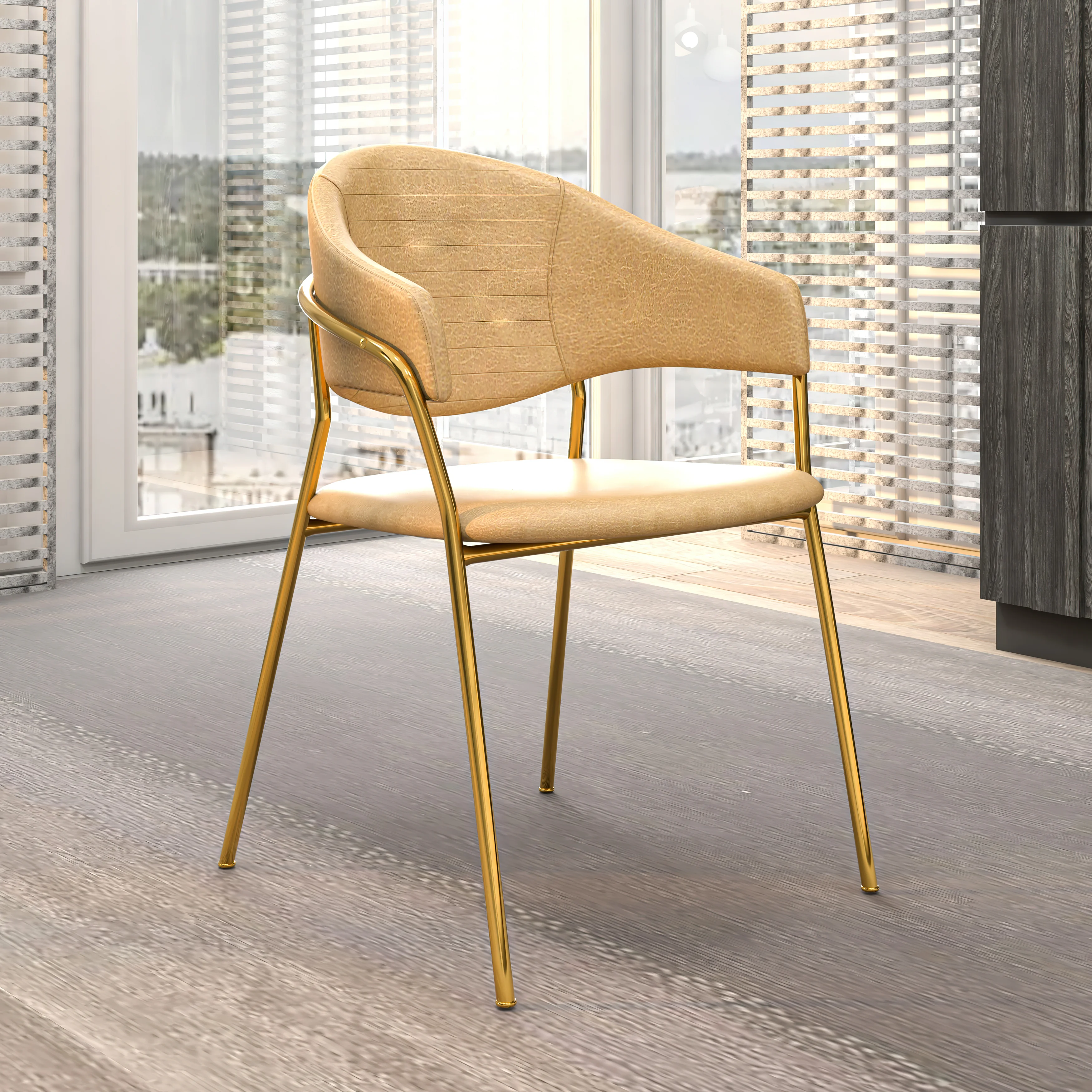 Bella Collection Modern Dining Chair in Toupe