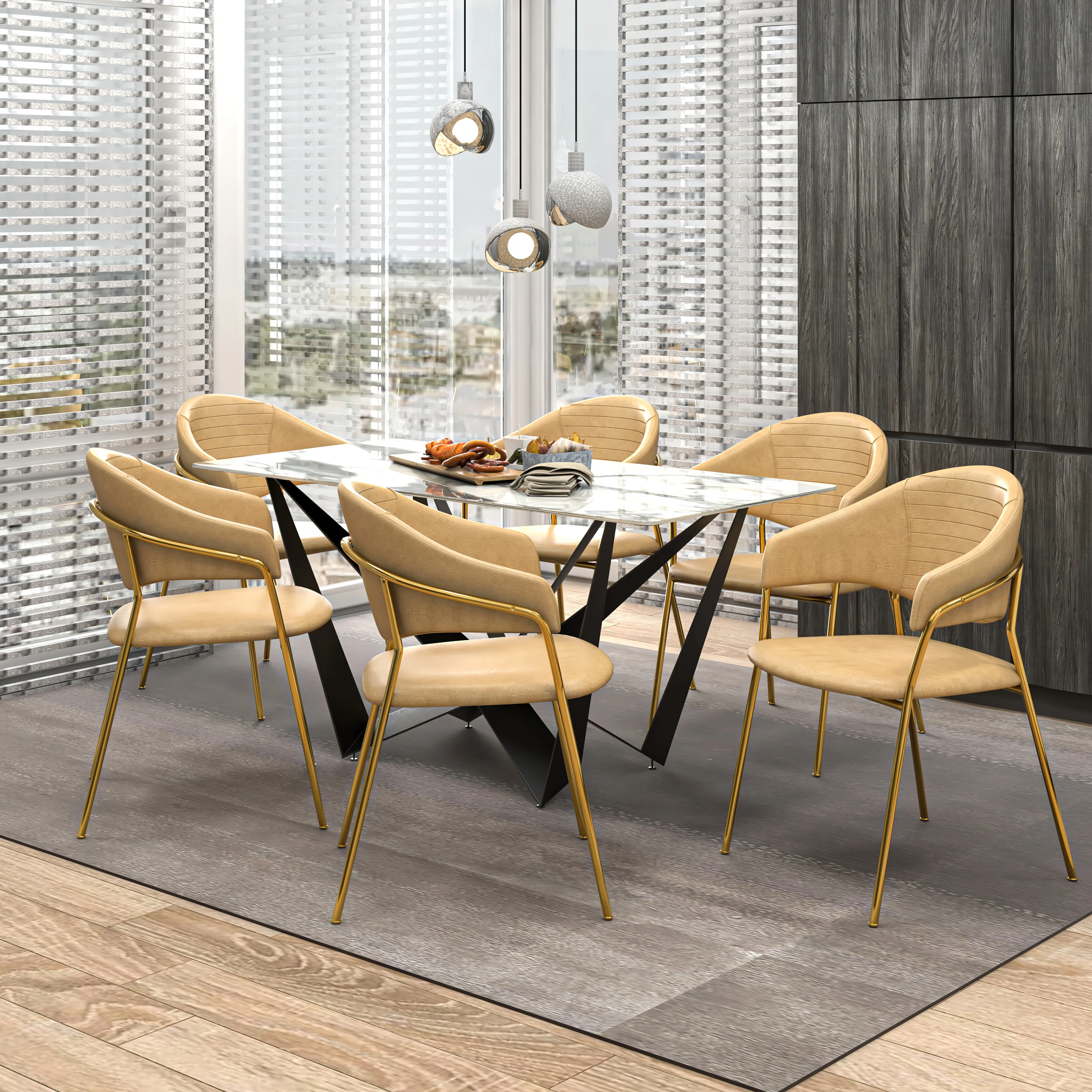 Bella Collection Modern Dining Chair in Toupe