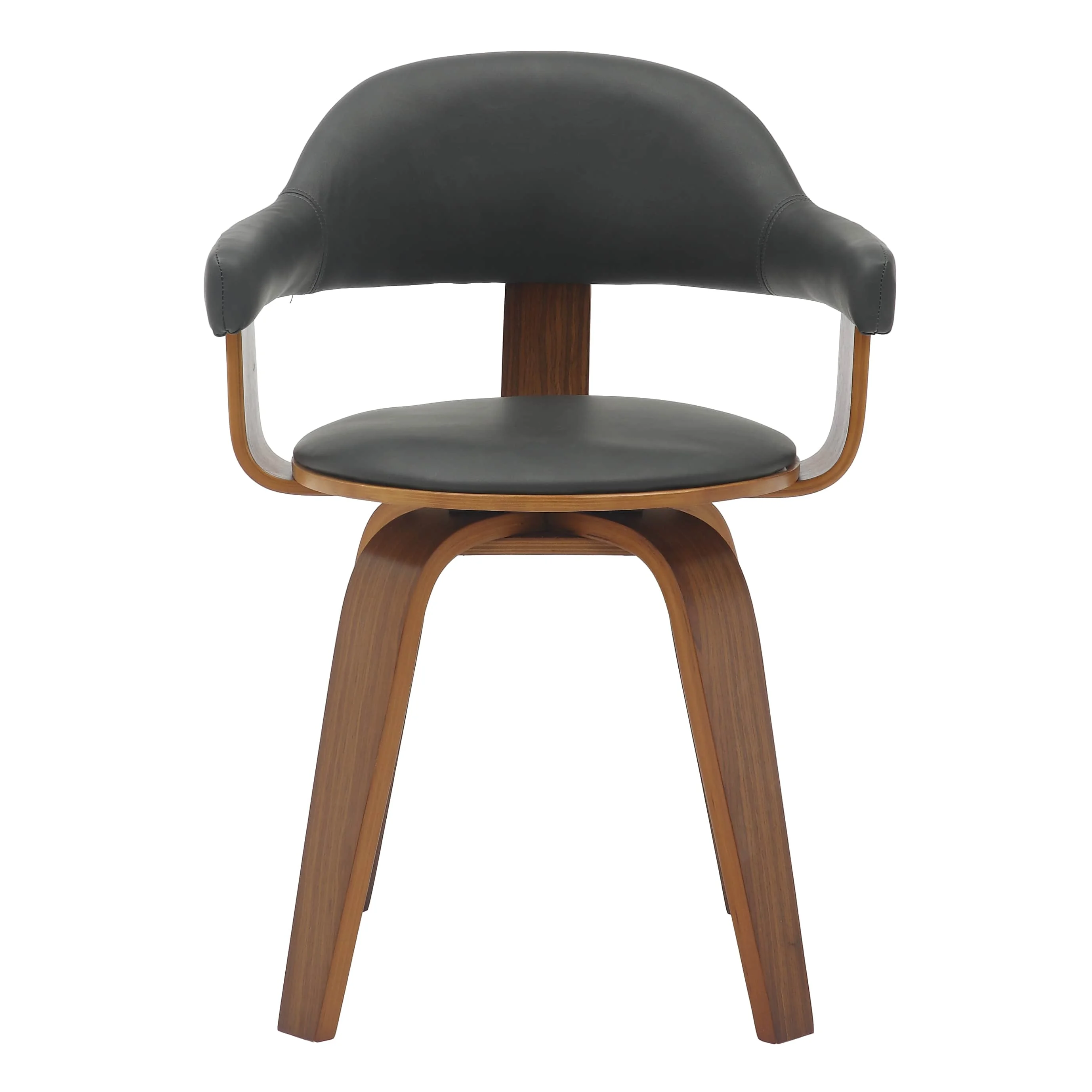Modern Wooden Dining Chair, Walnut Color Frame in Black, Brivo Collection By LeisrueMod