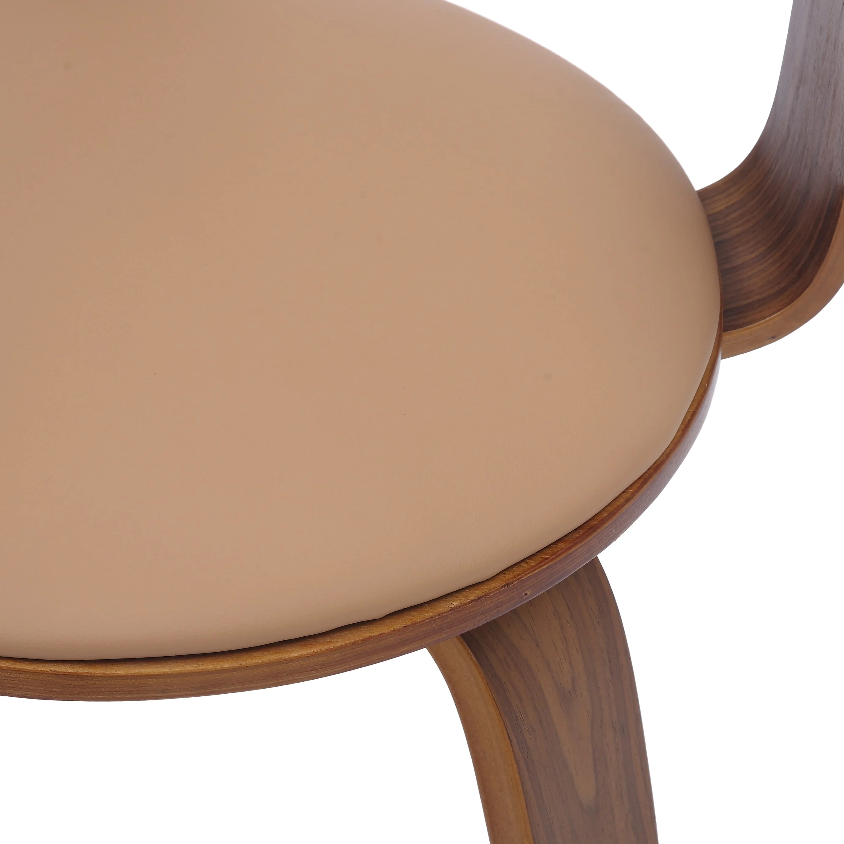 Modern Wooden Dining Chair, Walnut Color Frame in Brown, Brivo Collection By LeisrueMod