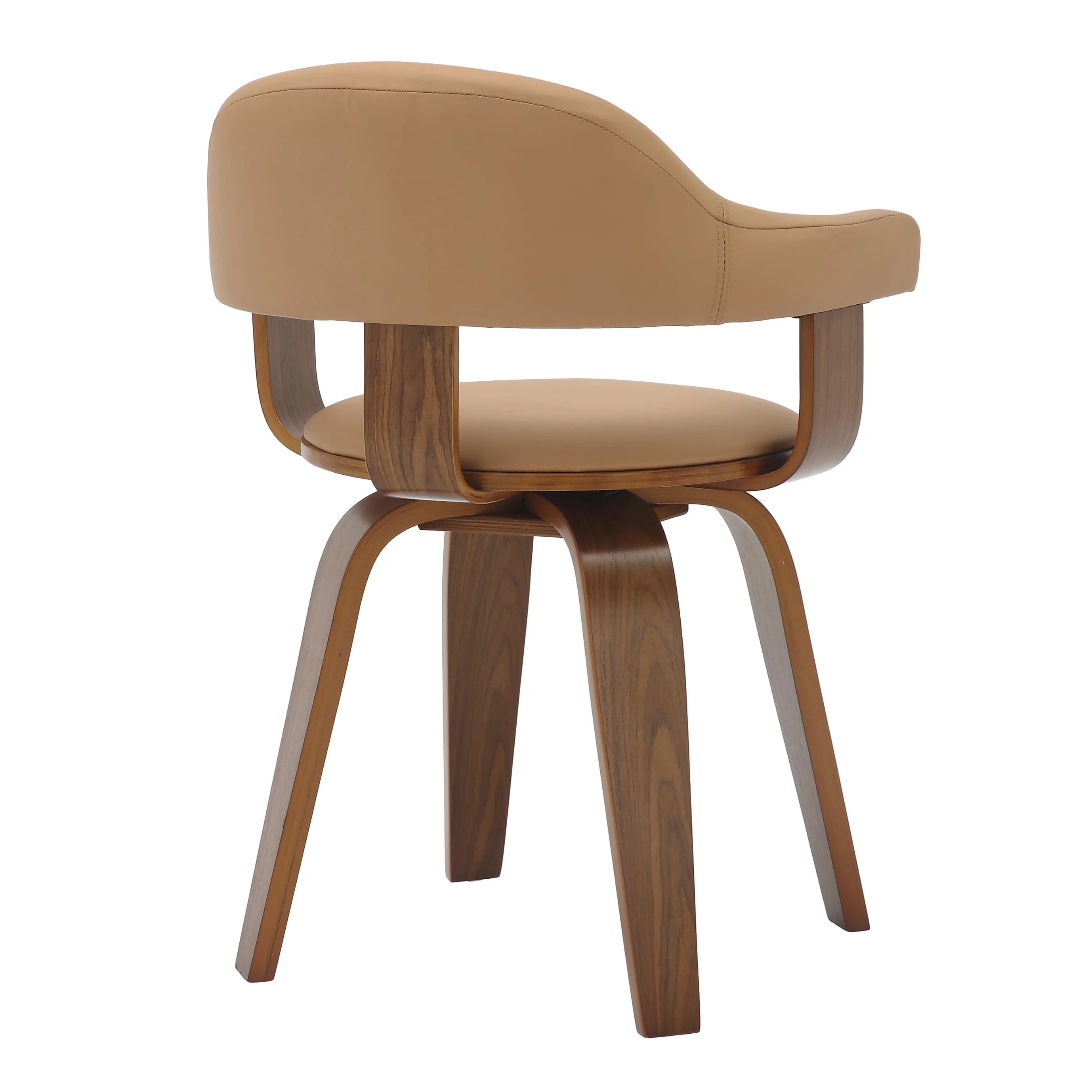 Modern Wooden Dining Chair, Walnut Color Frame in Brown, Brivo Collection By LeisrueMod