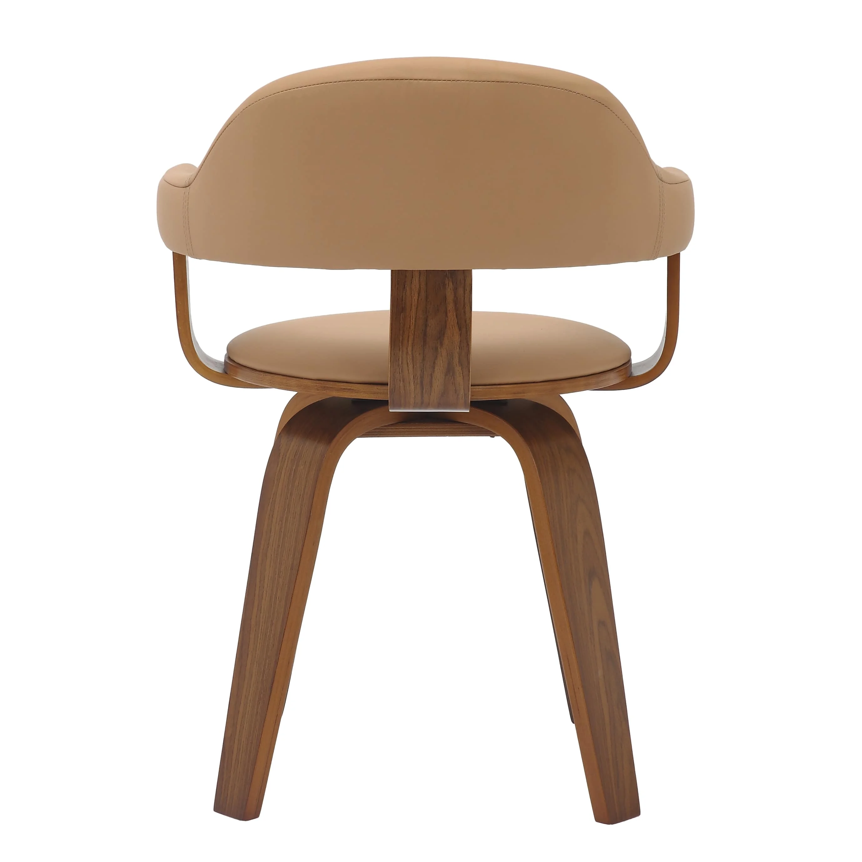 Modern Wooden Dining Chair, Walnut Color Frame in Brown, Brivo Collection By LeisrueMod