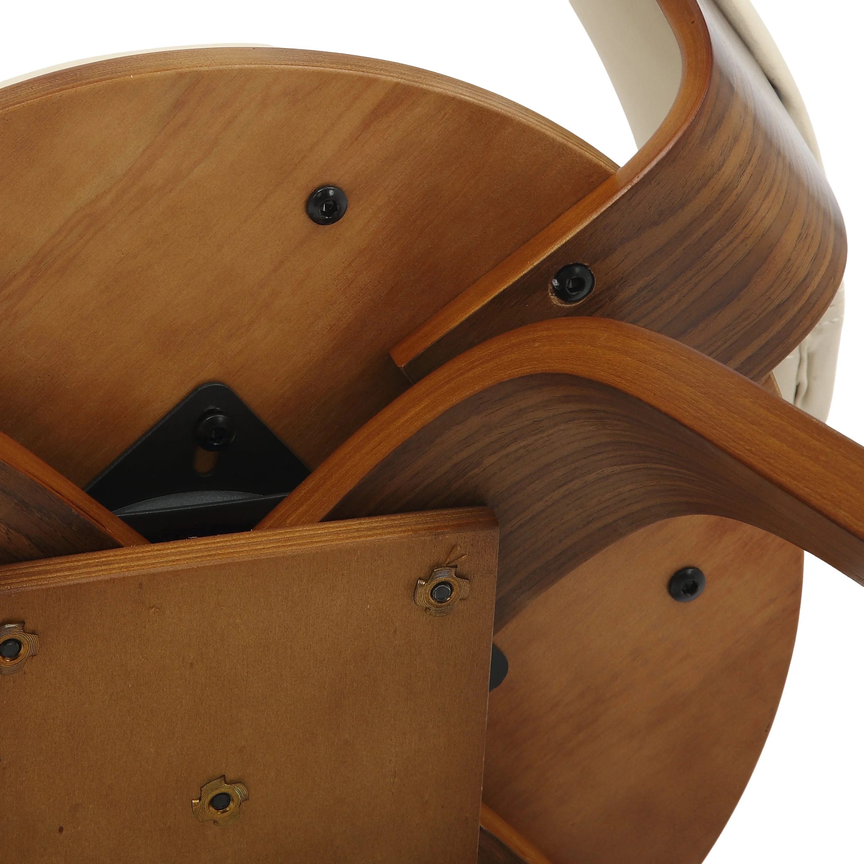 Modern Wooden Dining Chair, Walnut Color Frame in Cream, Brivo Collection By LeisrueMod