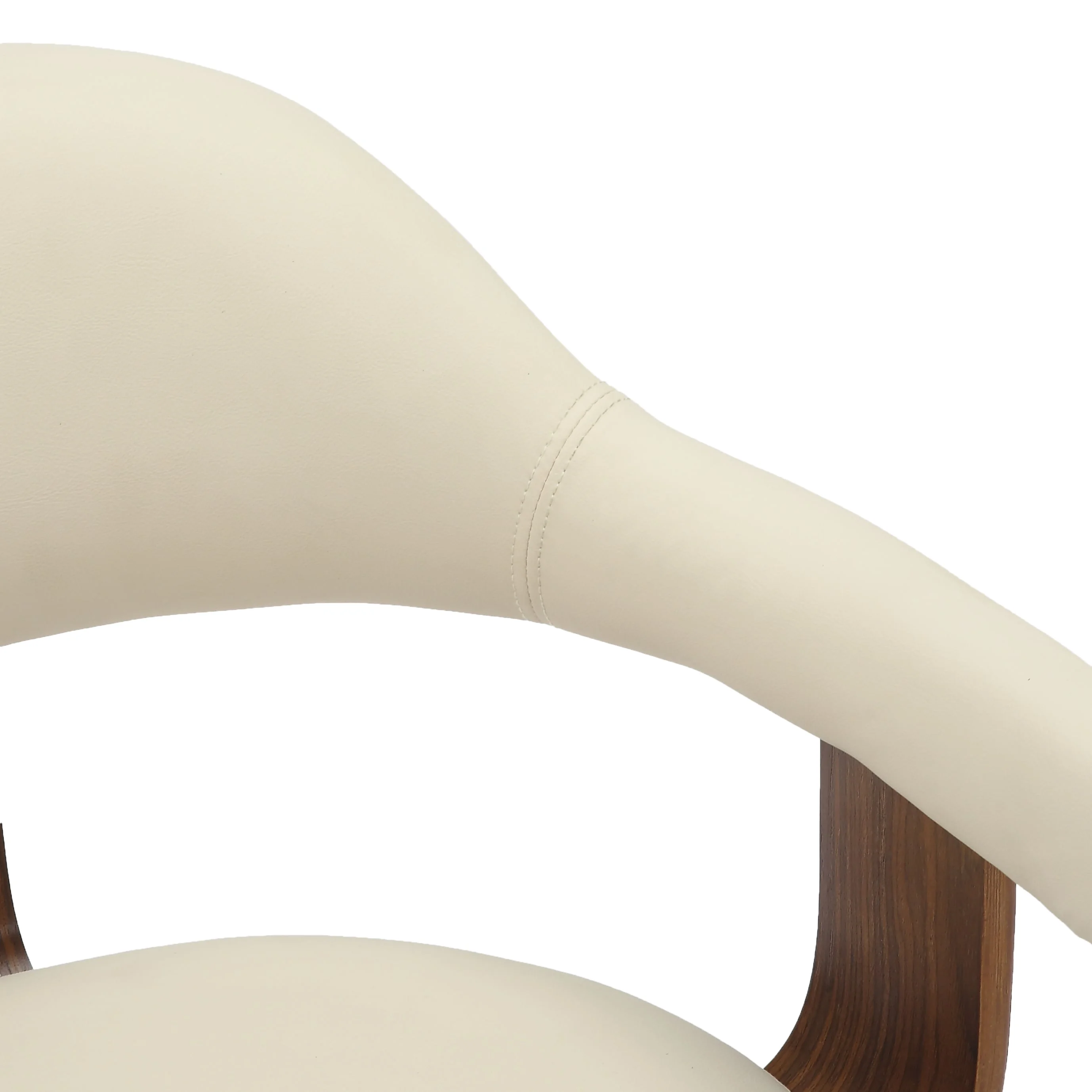 Modern Wooden Dining Chair, Walnut Color Frame in Cream, Brivo Collection By LeisrueMod