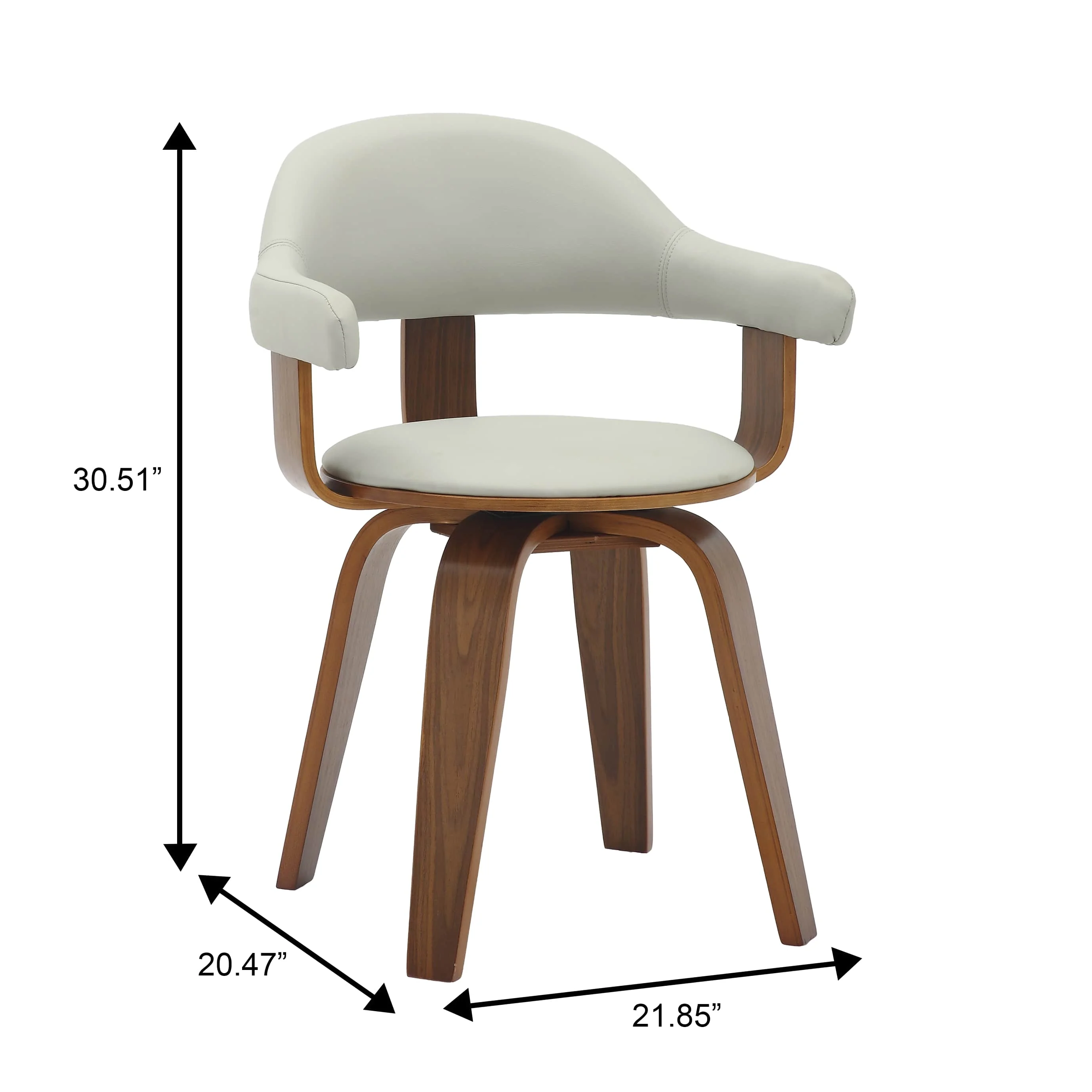 Modern Wooden Dining Chair, Walnut Color Frame in Grey, Brivo Collection By LeisrueMod