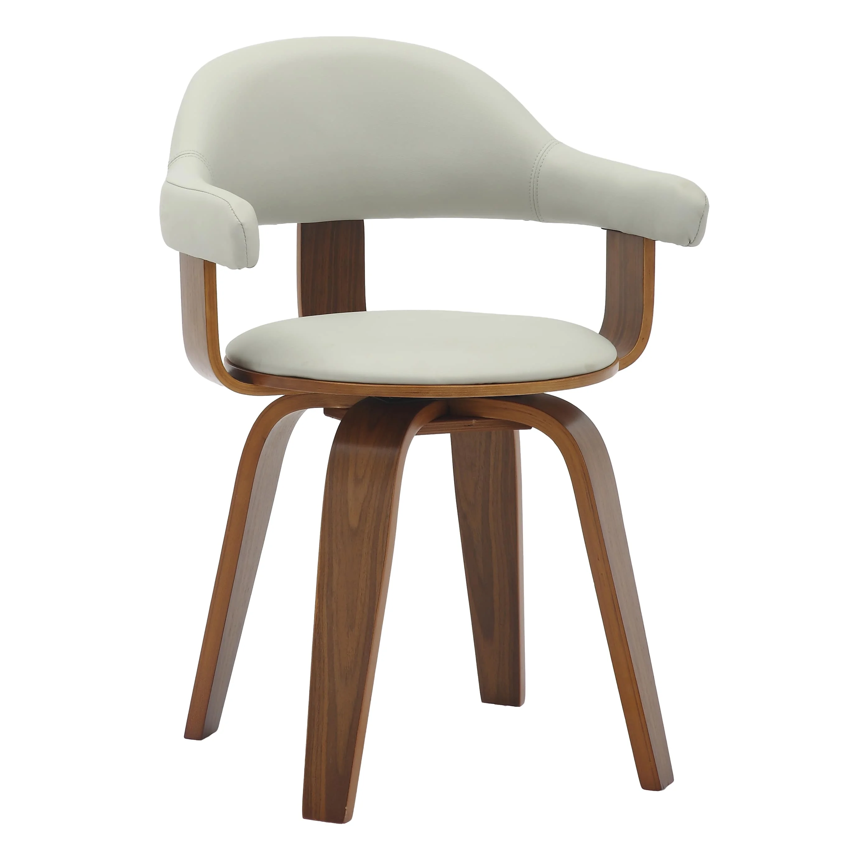 Modern Wooden Dining Chair, Walnut Color Frame in Grey, Brivo Collection By LeisrueMod