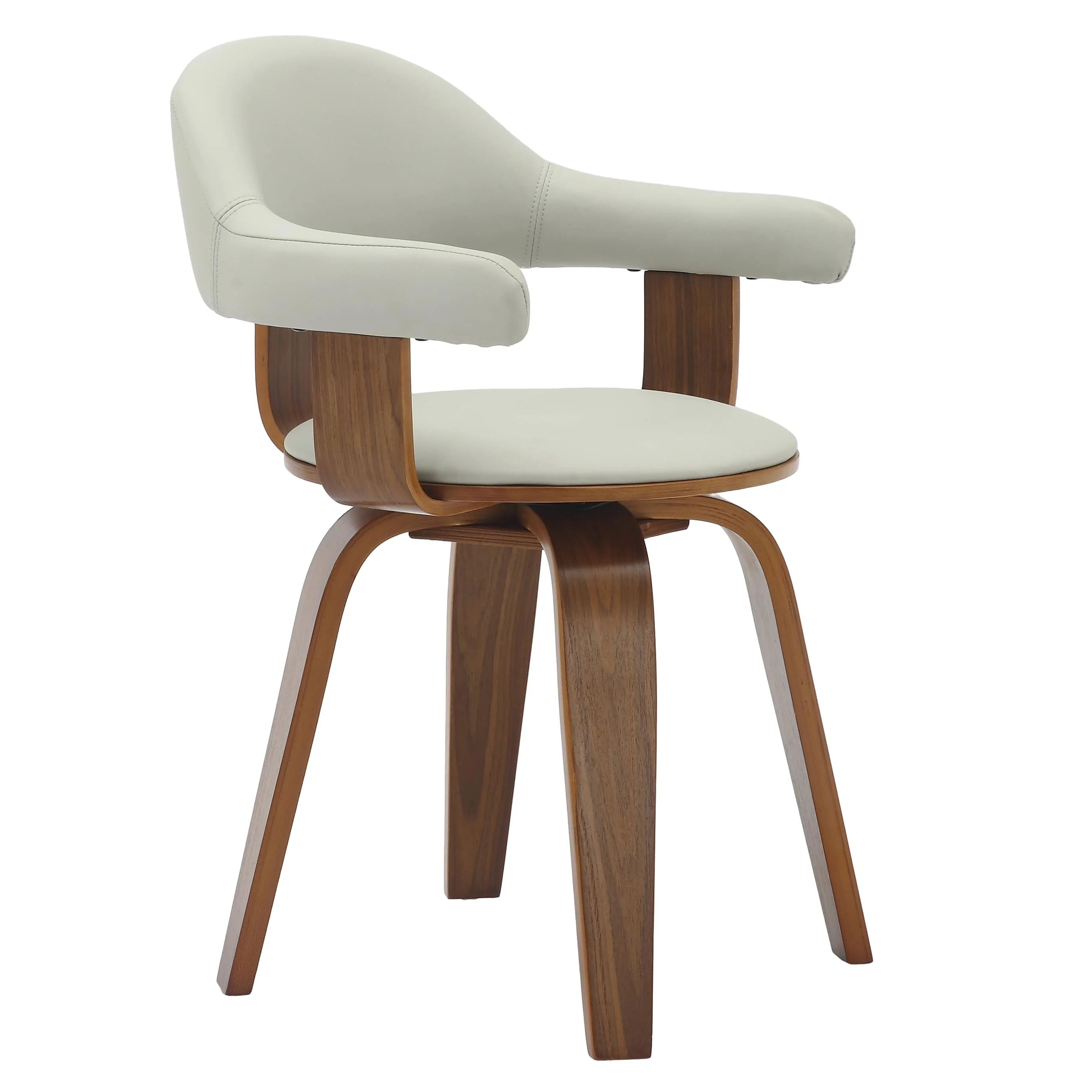 Modern Wooden Dining Chair, Walnut Color Frame in Grey, Brivo Collection By LeisrueMod