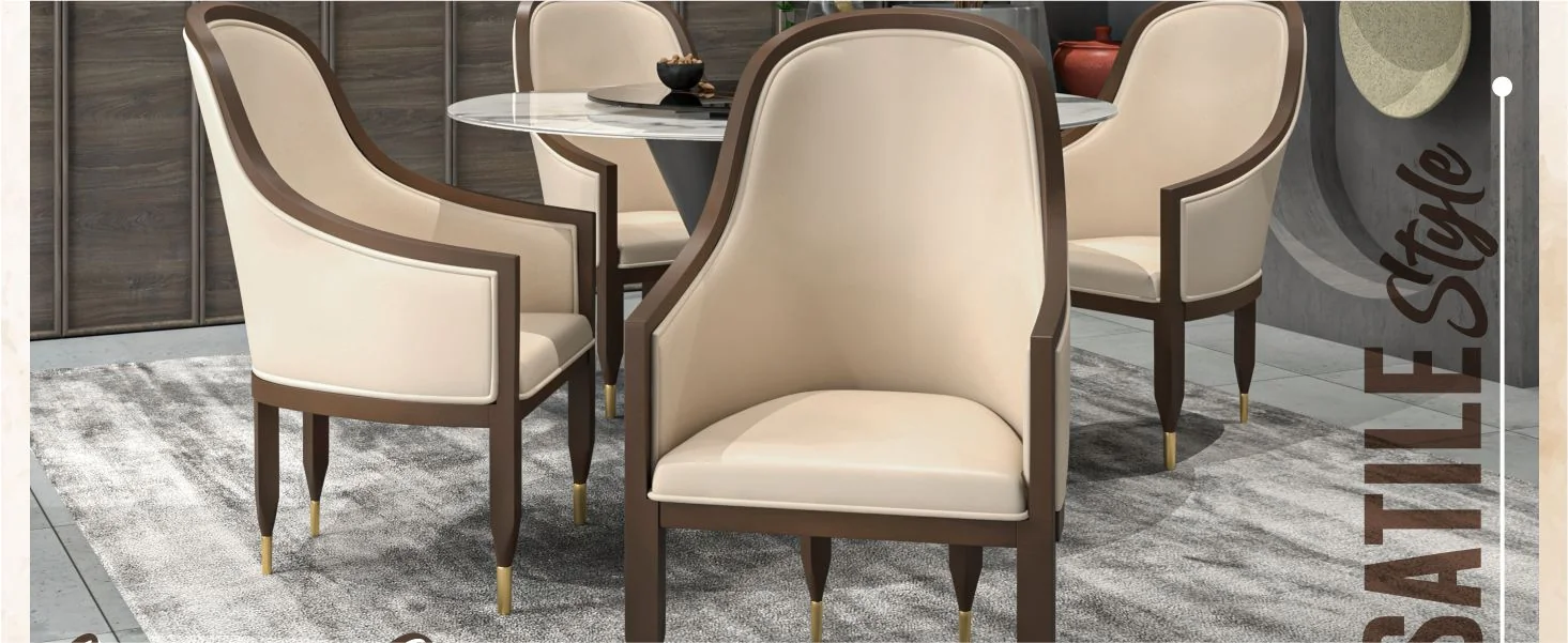 Belle Series Modern Dining Chair in Cream