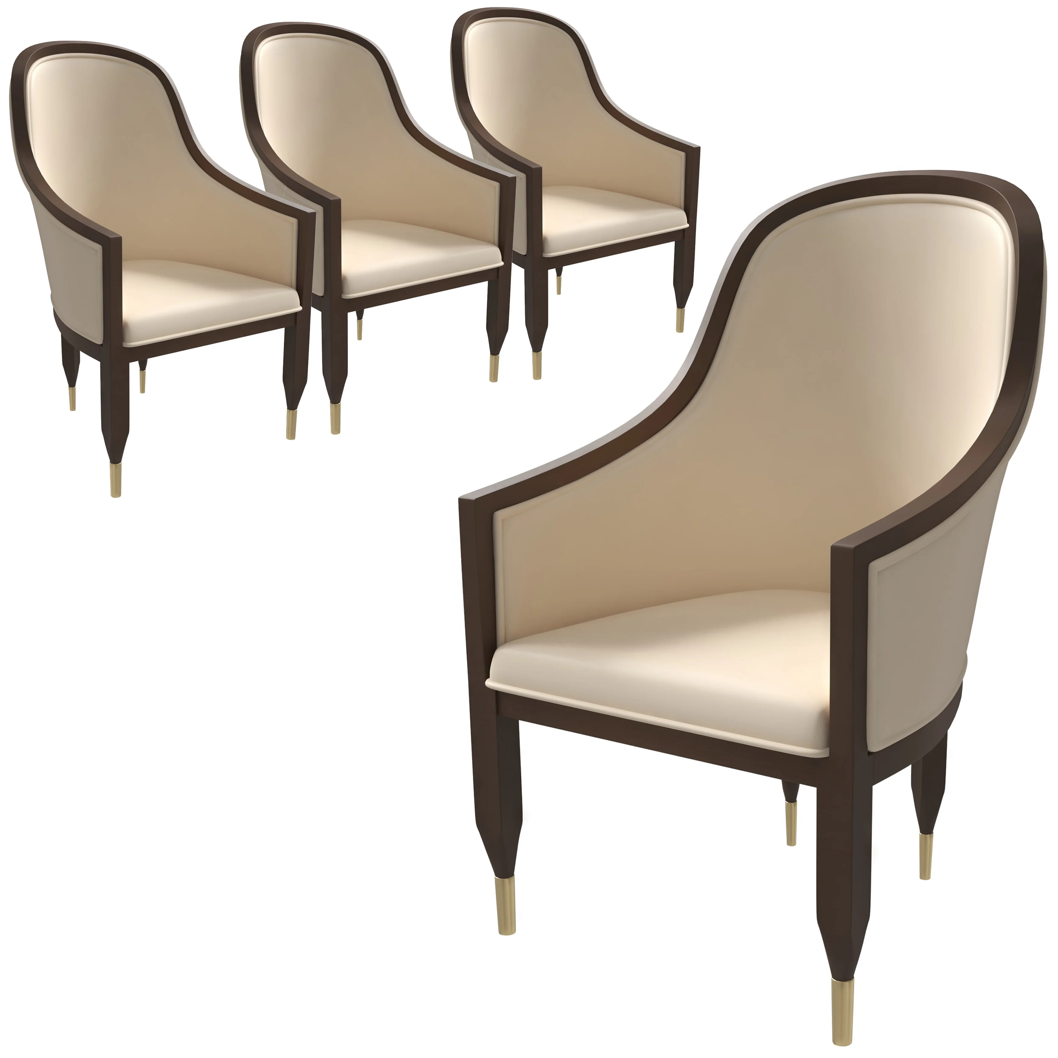 Belle Series Modern Dining Chair in Cream