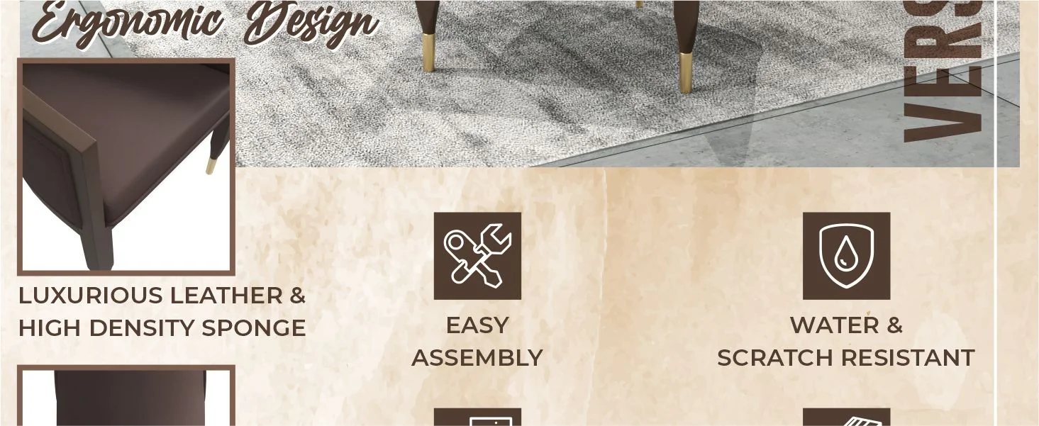 Belle Series Modern Dining Chair in Dark Brown