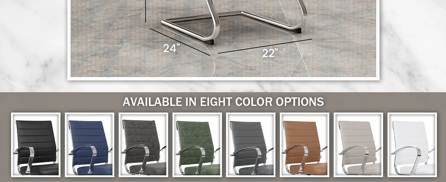 Benmar Home Leather Guest Office Chair in Grey