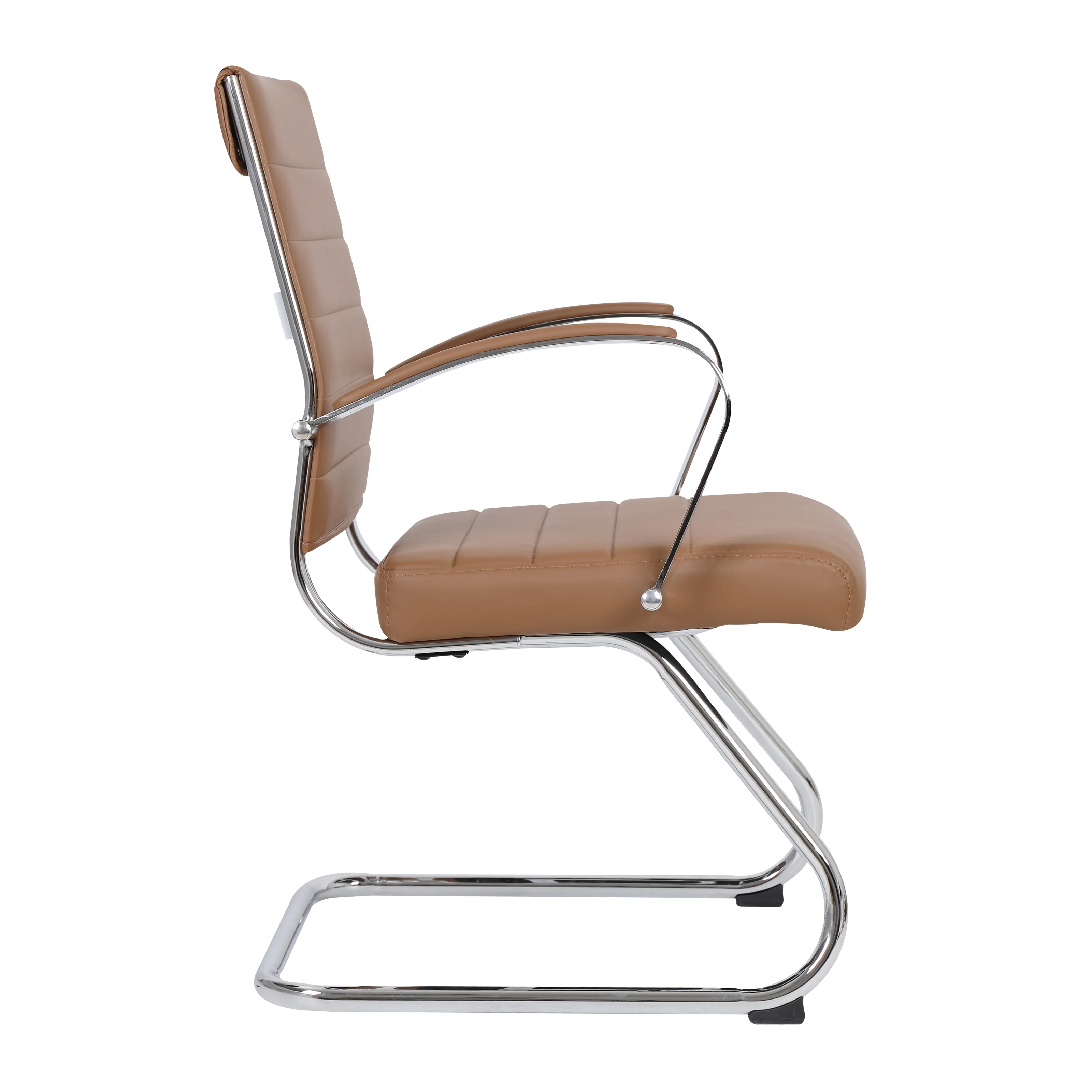 Benmar Home Leather Guest Office Chair in Light Brown