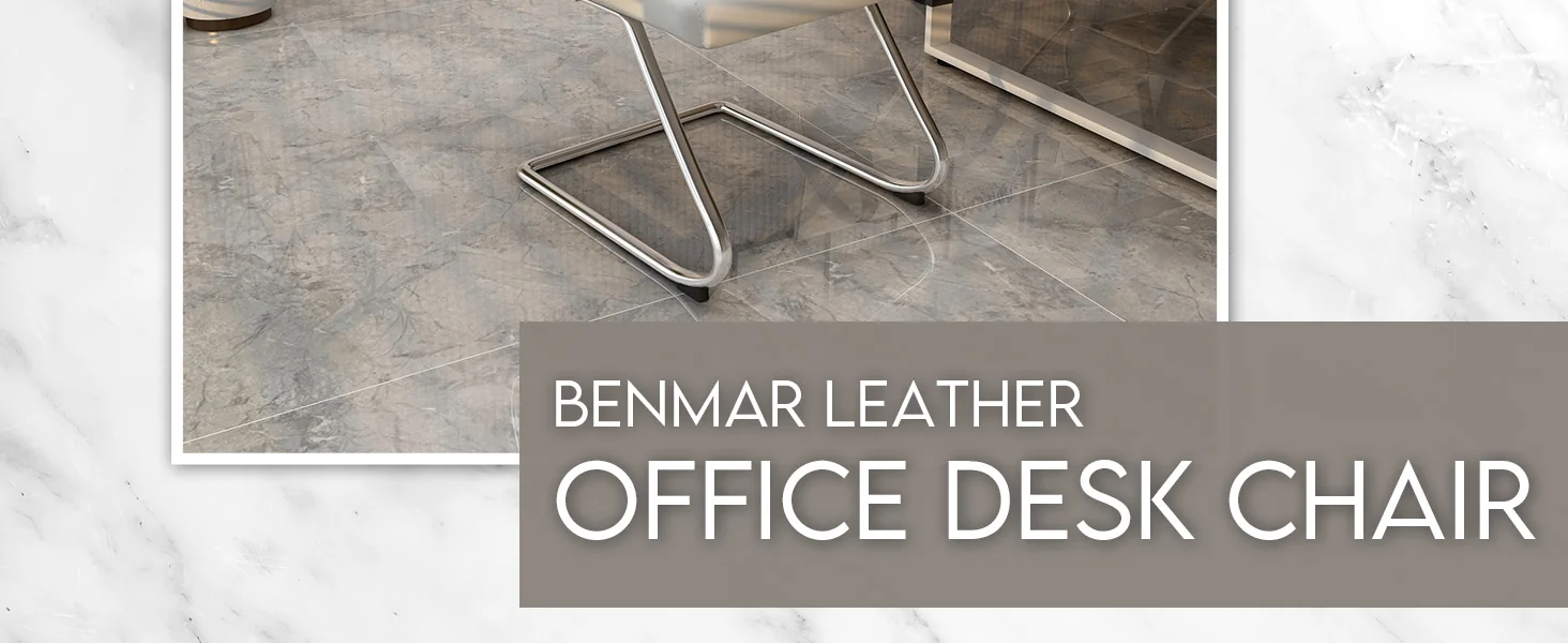 Benmar Home Leather Guest Office Chair in Tan