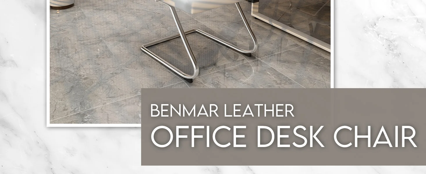 Benmar Home Leather Guest Office Chair in White