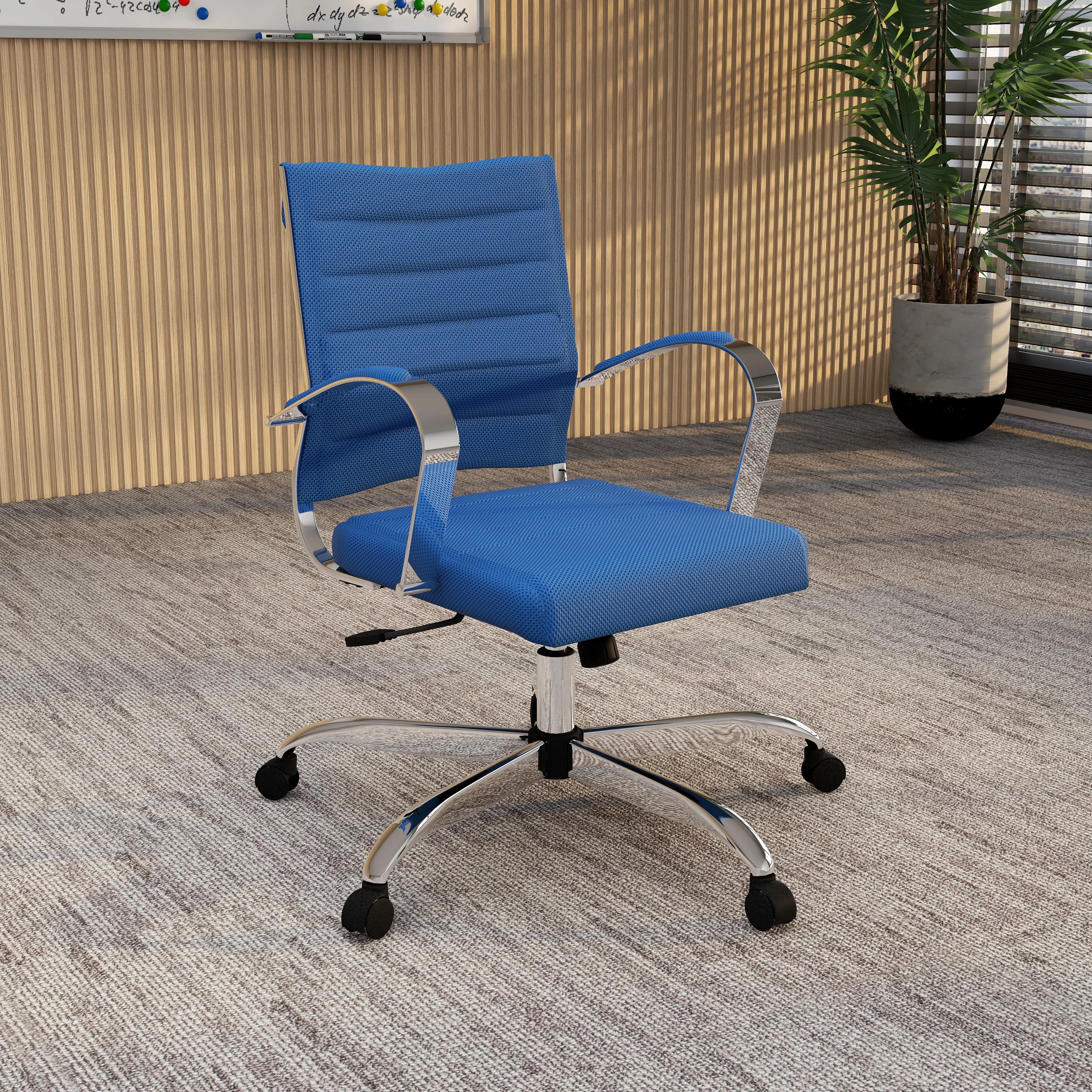 Benmar Home Mesh Office Chair in Navy Blue