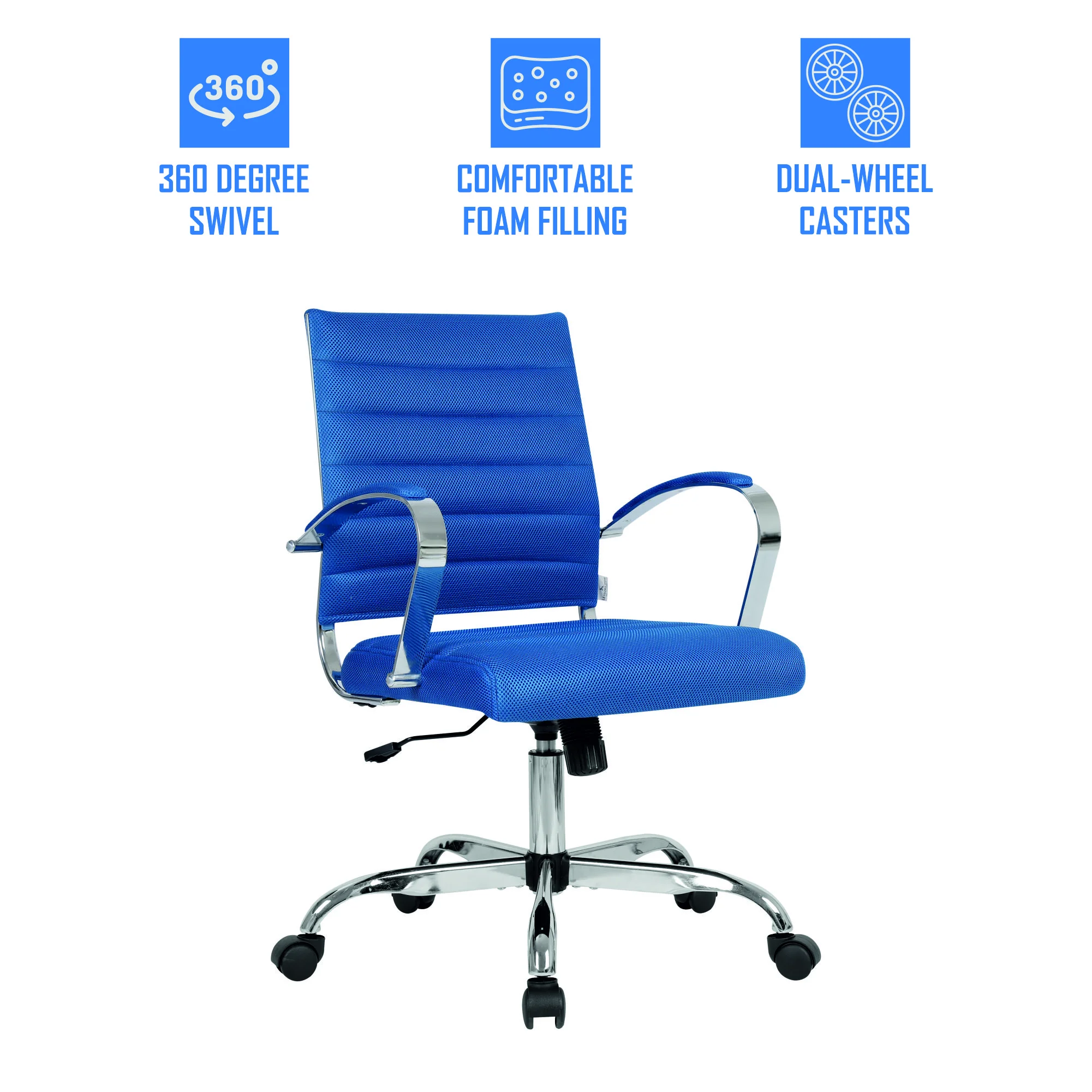 Benmar Home Mesh Office Chair in Navy Blue