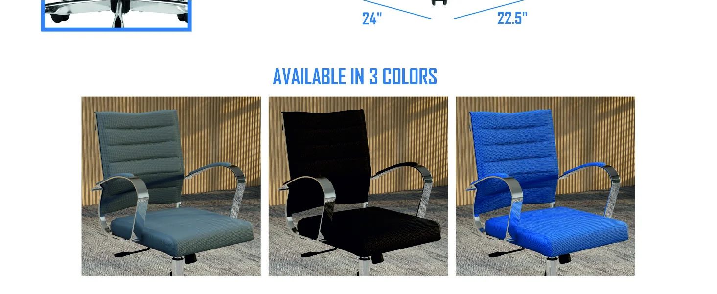 Benmar Home Mesh Office Chair in Navy Blue