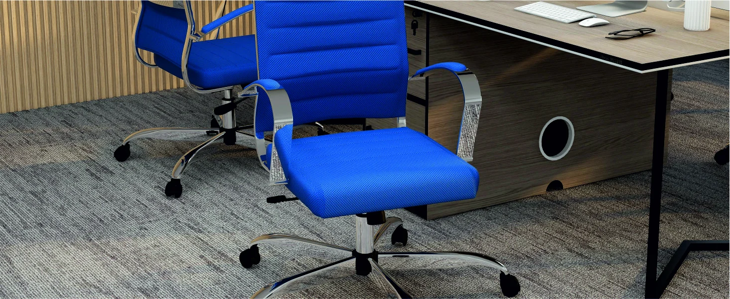 Benmar Home Mesh Office Chair in Navy Blue