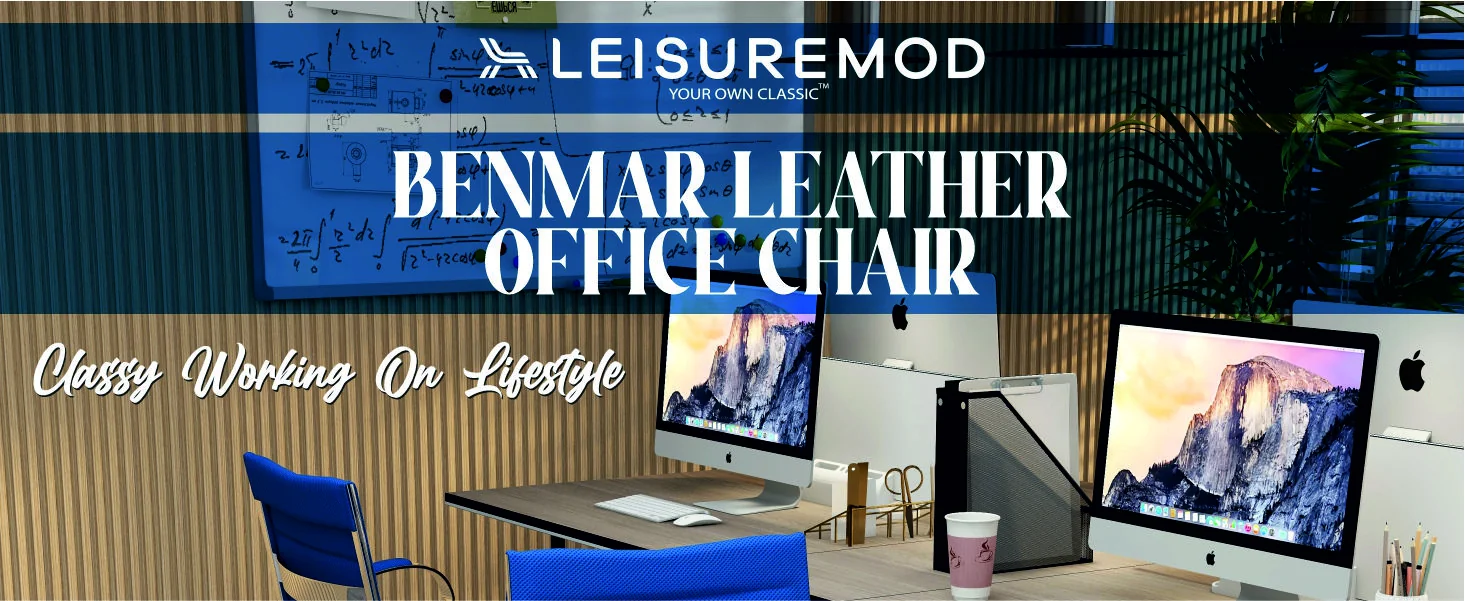 Benmar Home Mesh Office Chair in Navy Blue