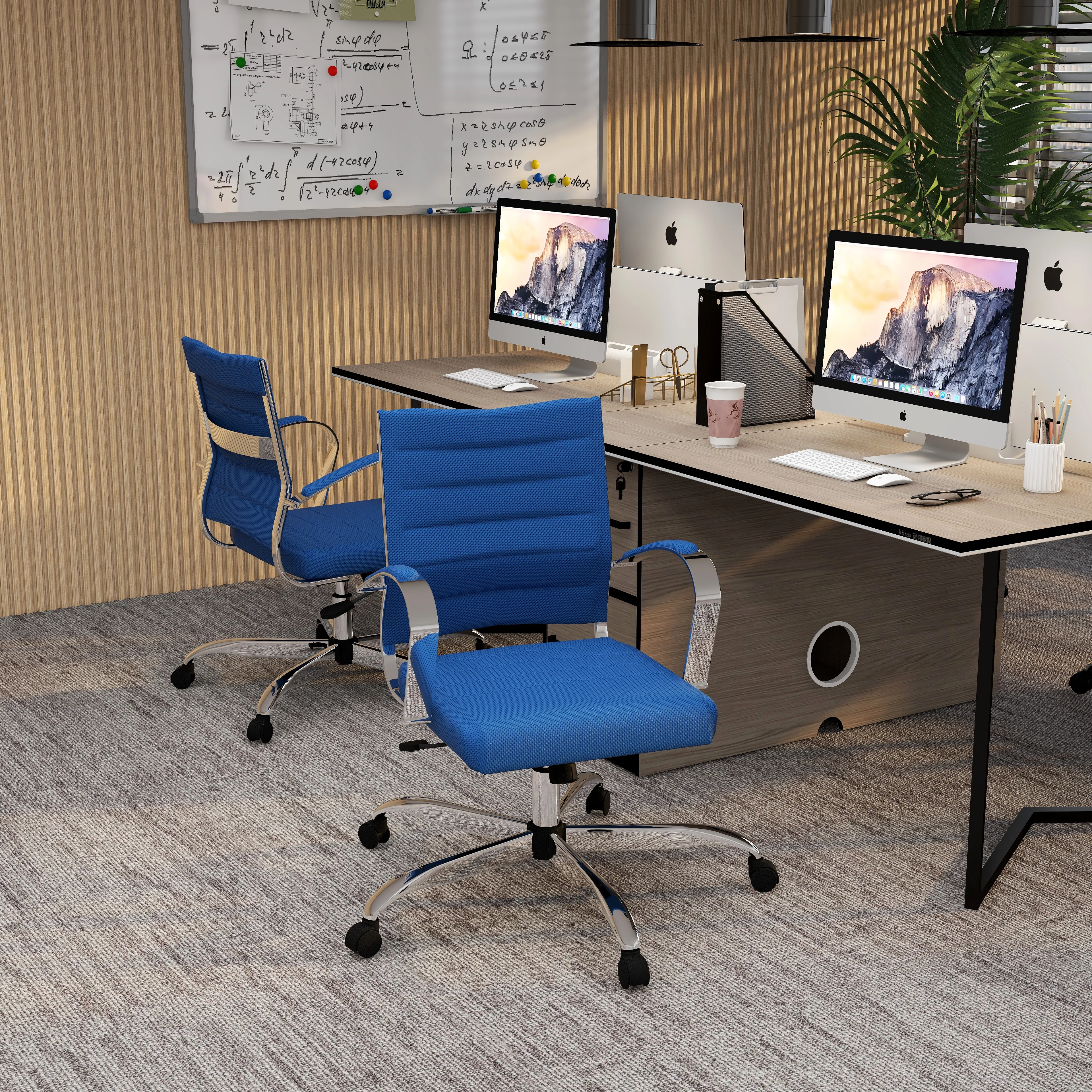 Benmar Home Mesh Office Chair in Navy Blue