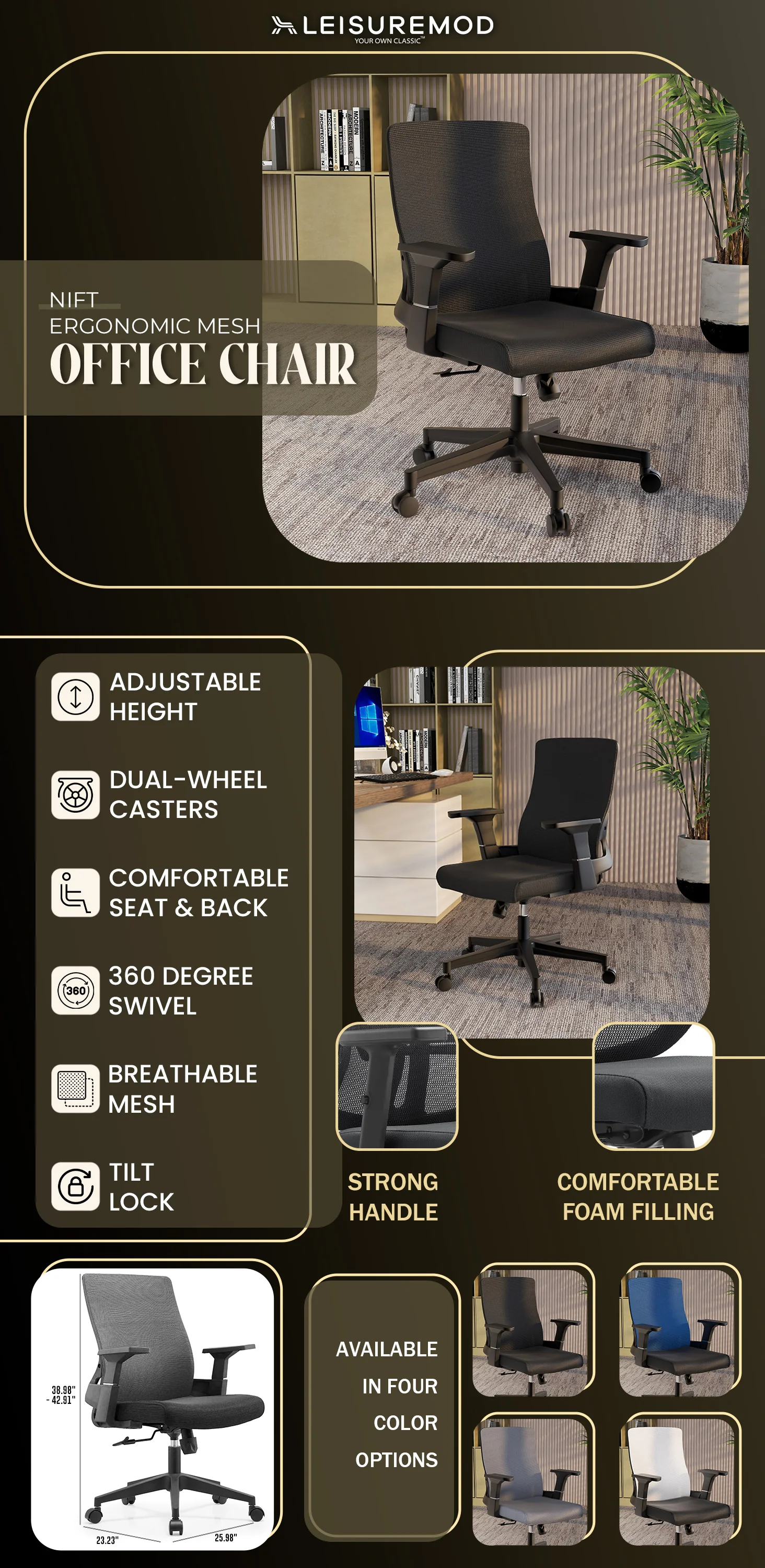 Office Brio Series Office Task Chair In Black