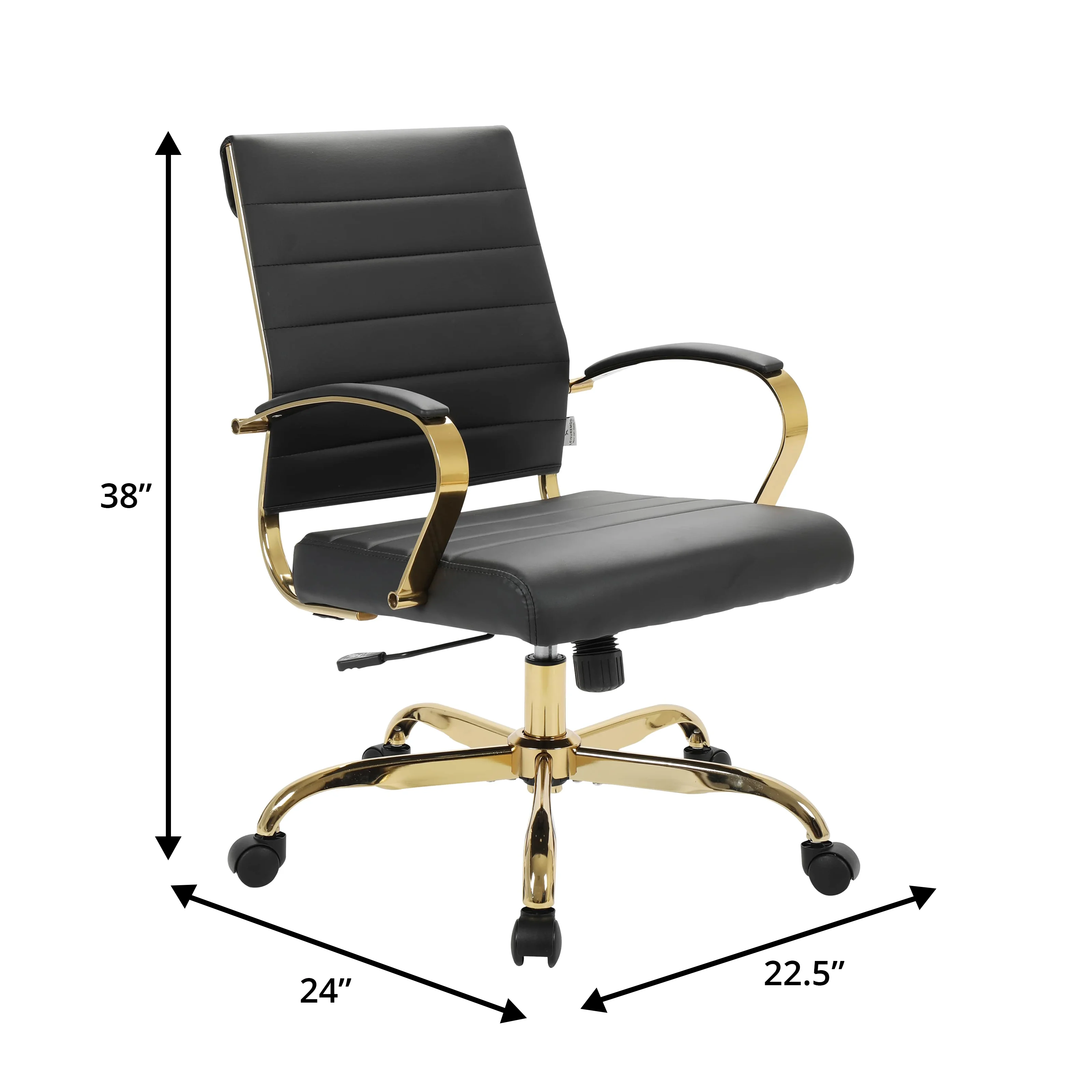 Benmar Home Leather Office Chair With Gold Frame