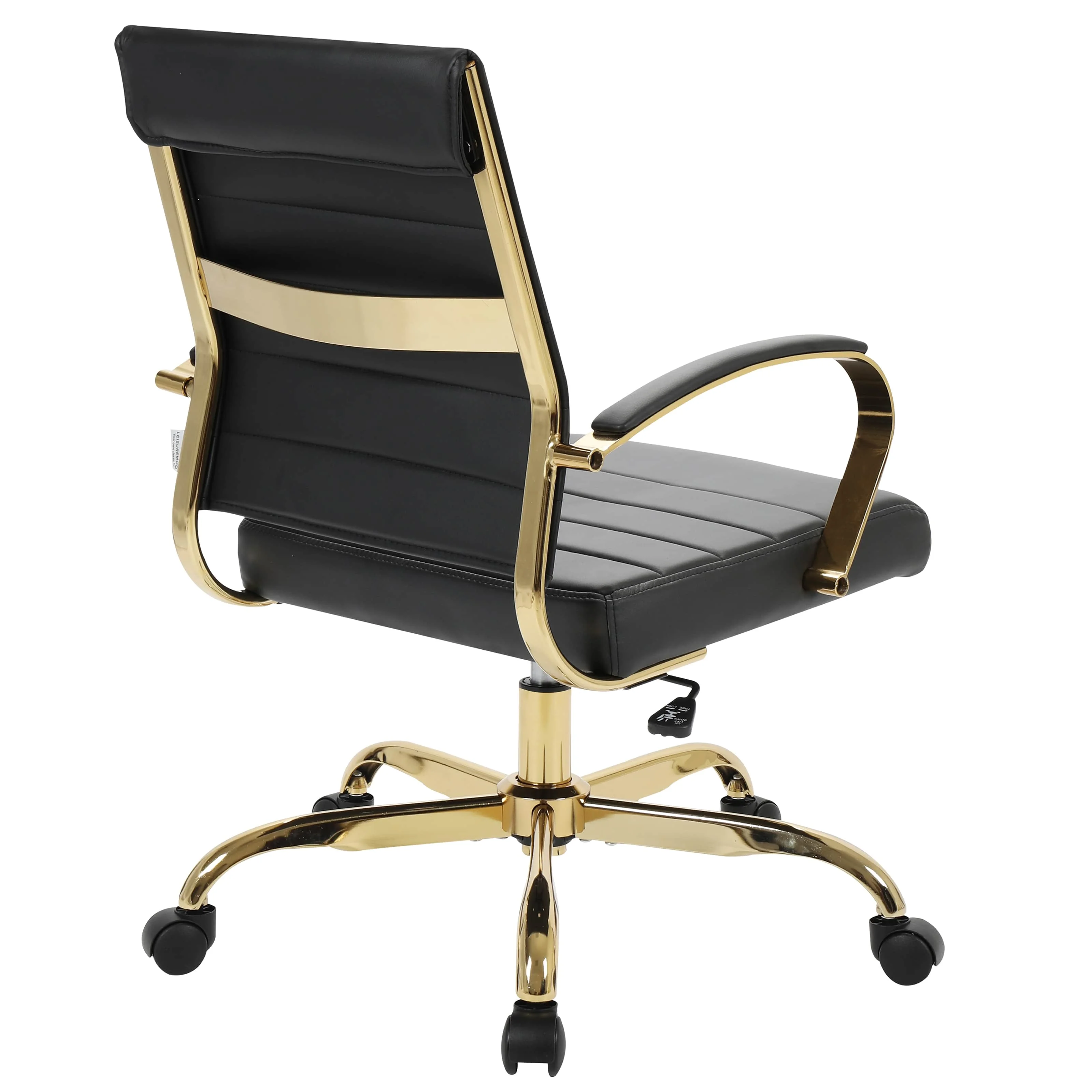 Benmar Home Leather Office Chair With Gold Frame